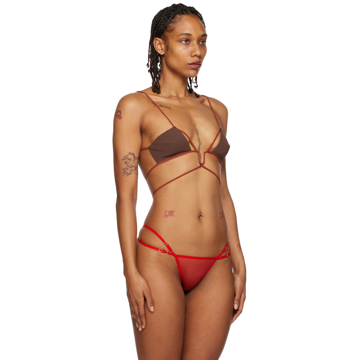  Nensi Dojaka Brown Angular Tank Top 