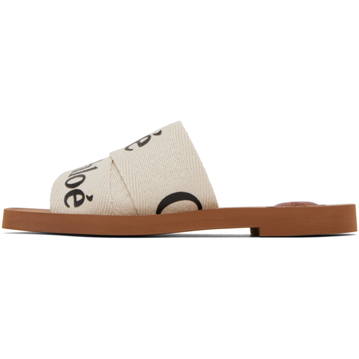  Chloé White Woody Flat Mules 