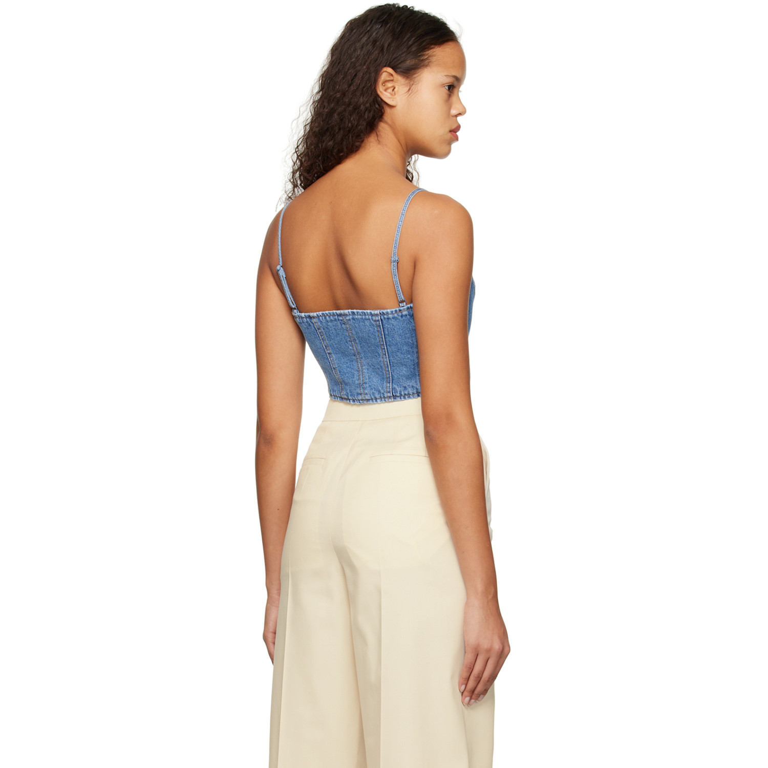  Juun.j Blue Paneled Denim Camisole 