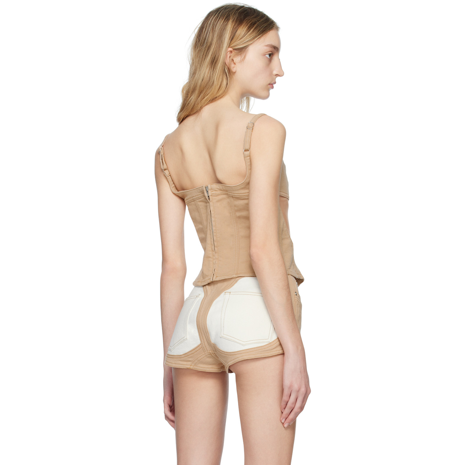  Mugler Ssense Exclusive Beige Tank Top 