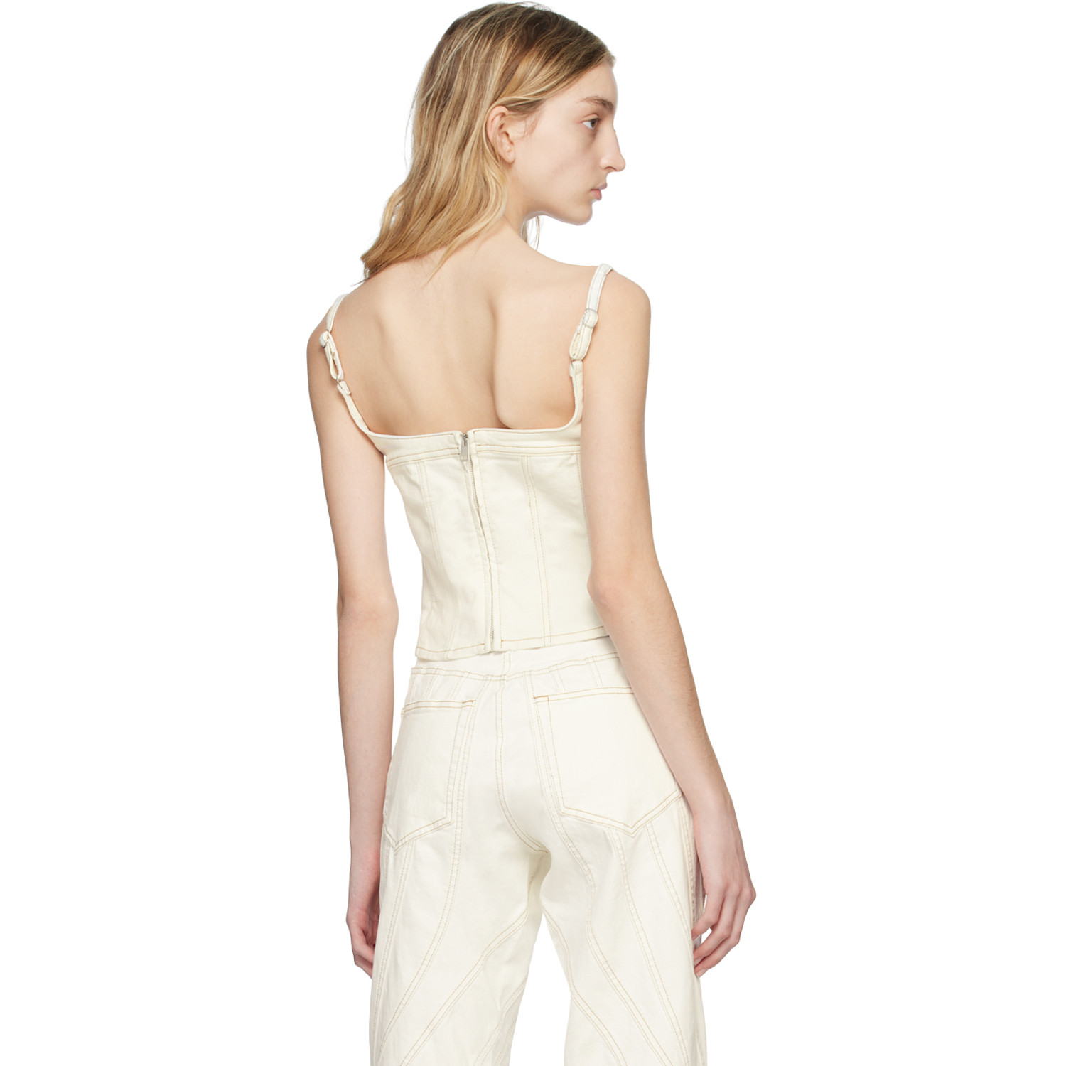  Mugler Ssense Exclusive Off-white Tank Top 
