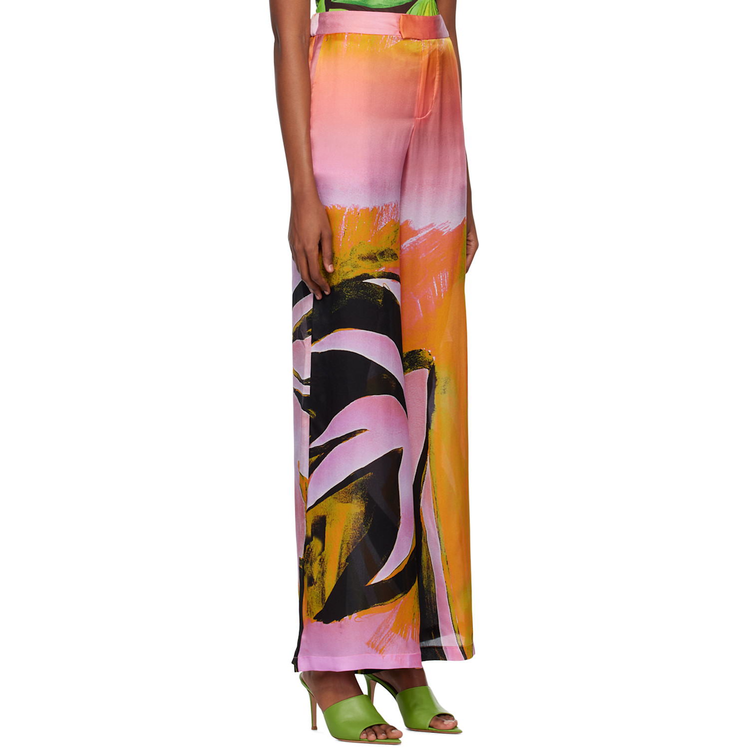  Louisa Ballou Pink Wide-leg Trousers 