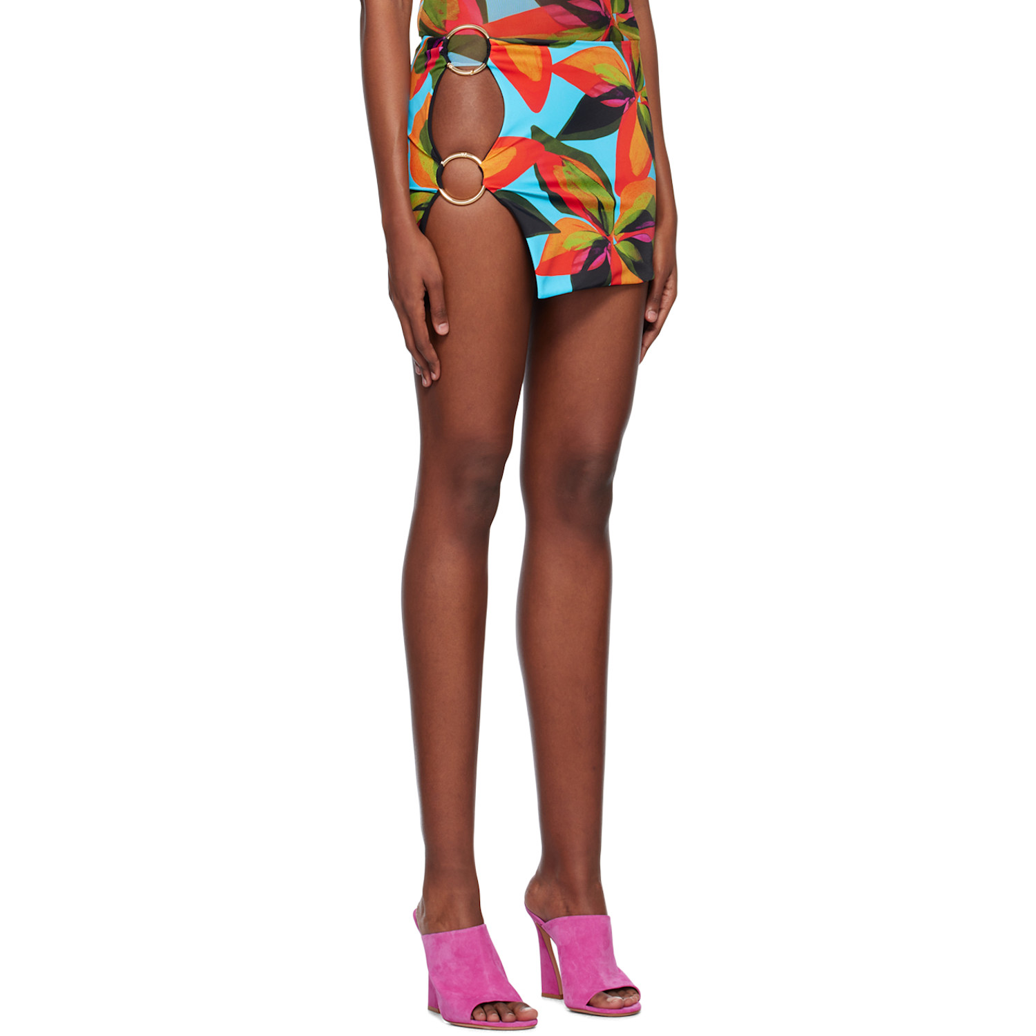  Louisa Ballou Ssense Exclusive Blue Double Ring Cover-up Skirt 