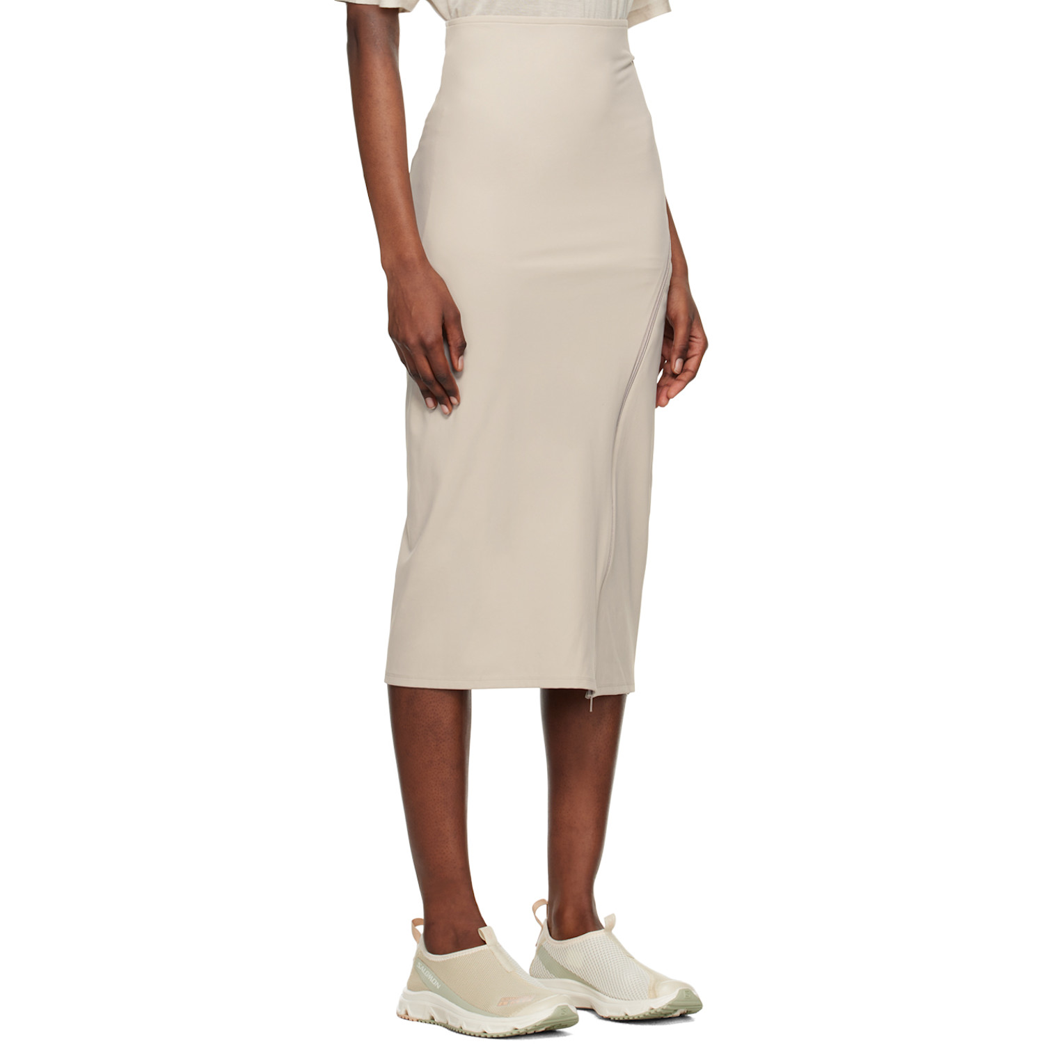  Post Archive Faction (paf) Taupe 5.0+ Center Midi Skirt 