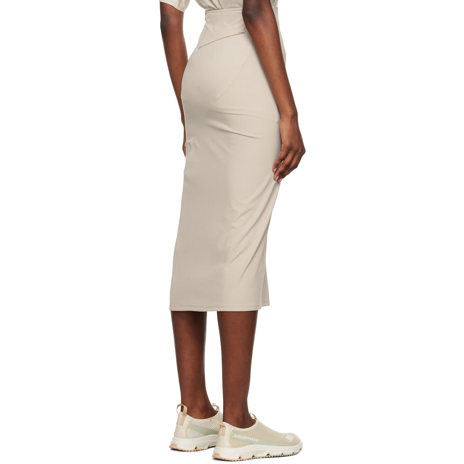  Post Archive Faction (paf) Taupe 5.0+ Center Midi Skirt 