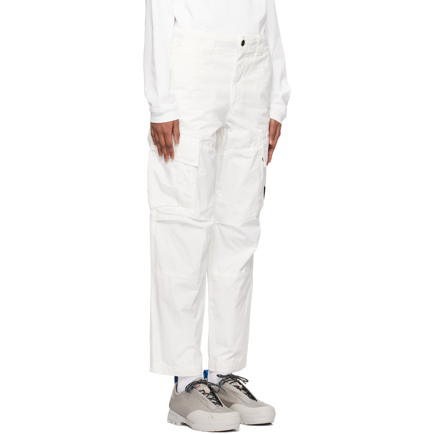  C.p. Company White Lens Cargo Pants 