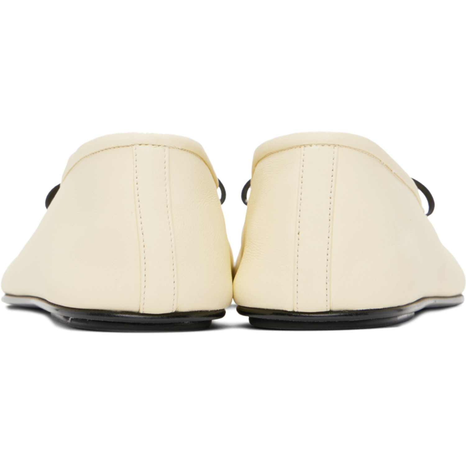  The Row Off-white Elastic Ballerina Flats 