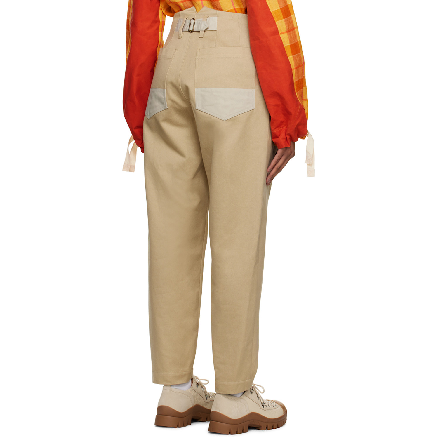 Nicholas Daley Beige Pleated Trousers 
