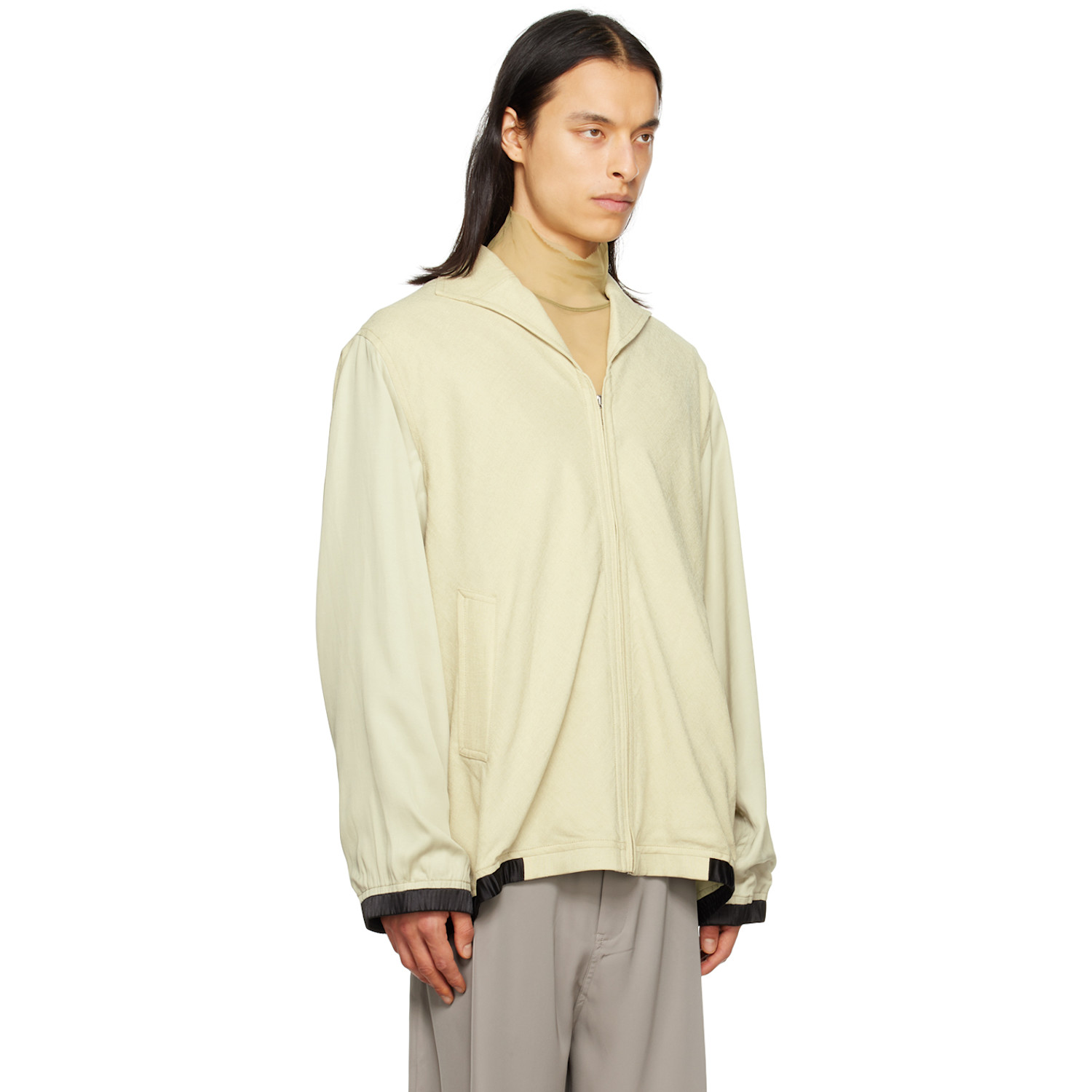  Cornerstone Beige Paneled Jacket 