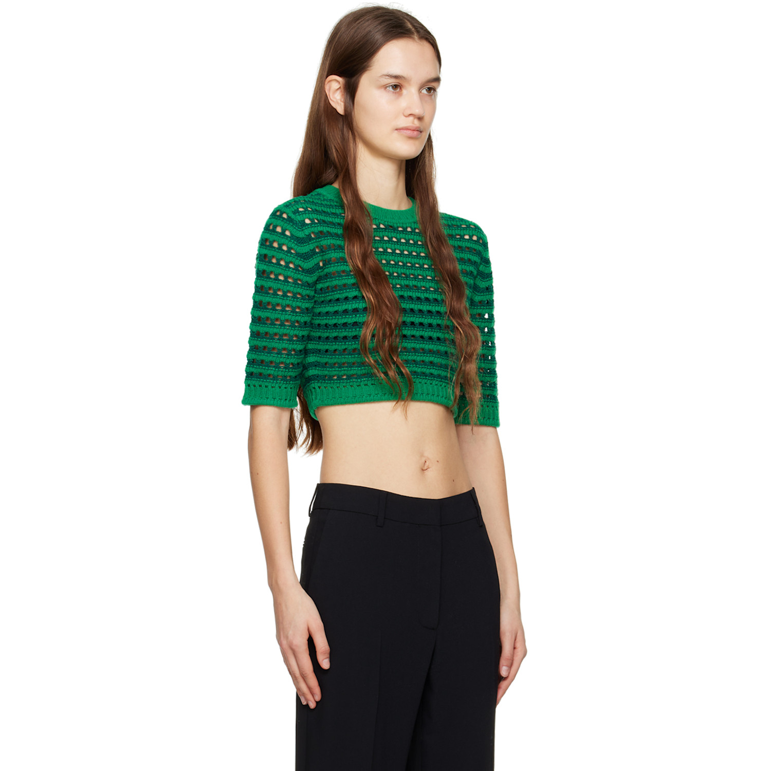  See By Chloé Green Cropped T-shirt 