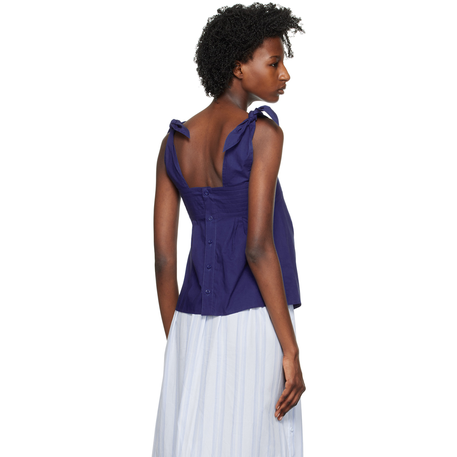  See By Chloé Blue Bow Tank Top 