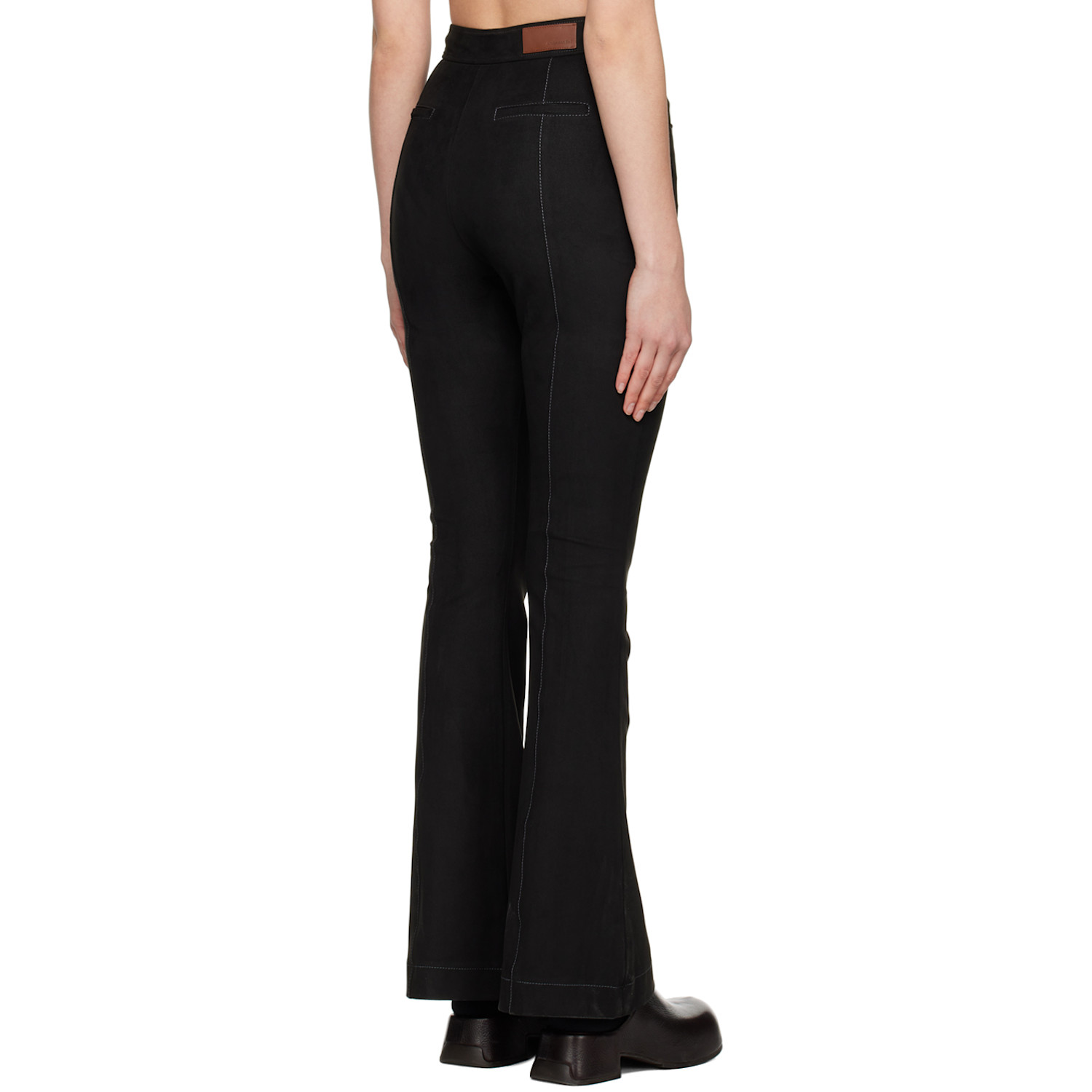  Andersson Bell Black Paneled Faux-leather Trousers 