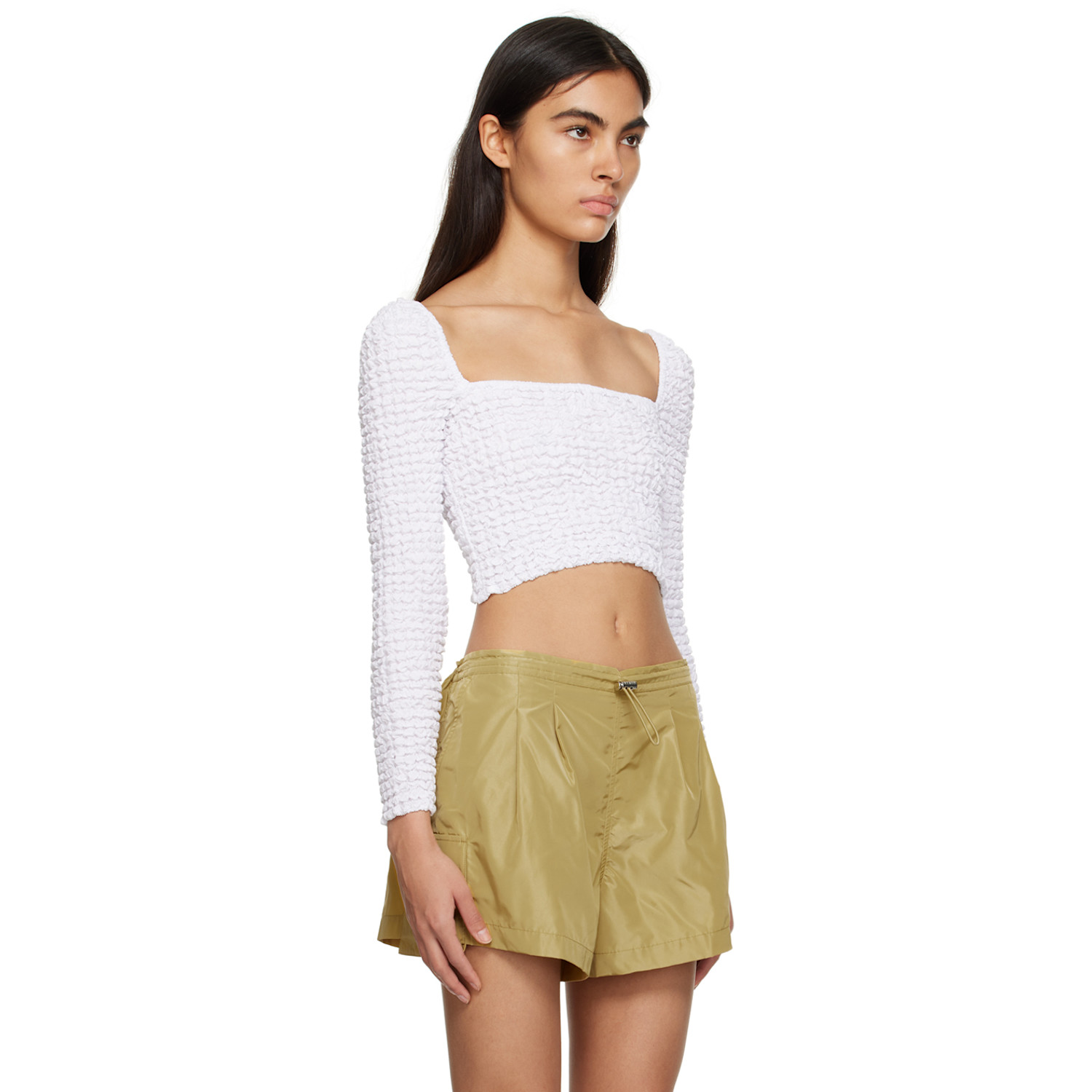  Staud White Eleanora Blouse 