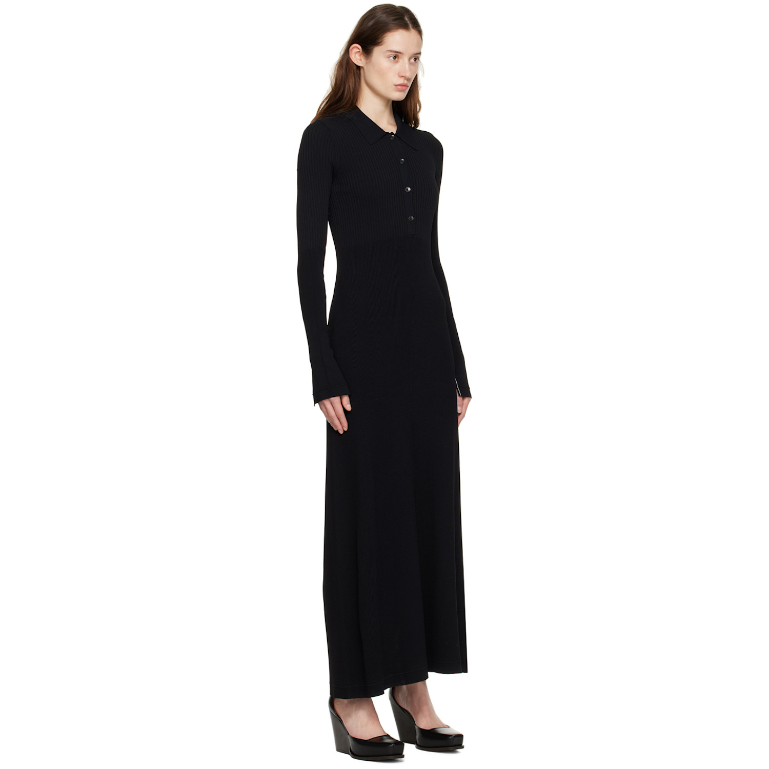  Maria Mcmanus Black Collar Midi Dress 