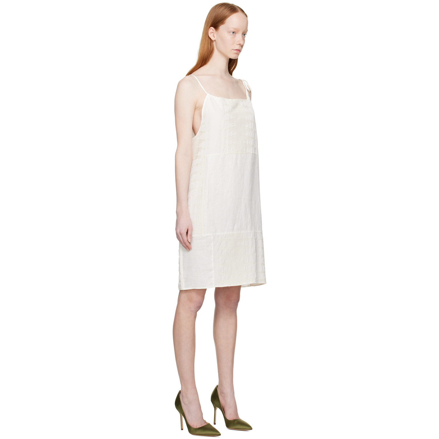  Wynn Hamlyn Off-white Patchwork Minidress 