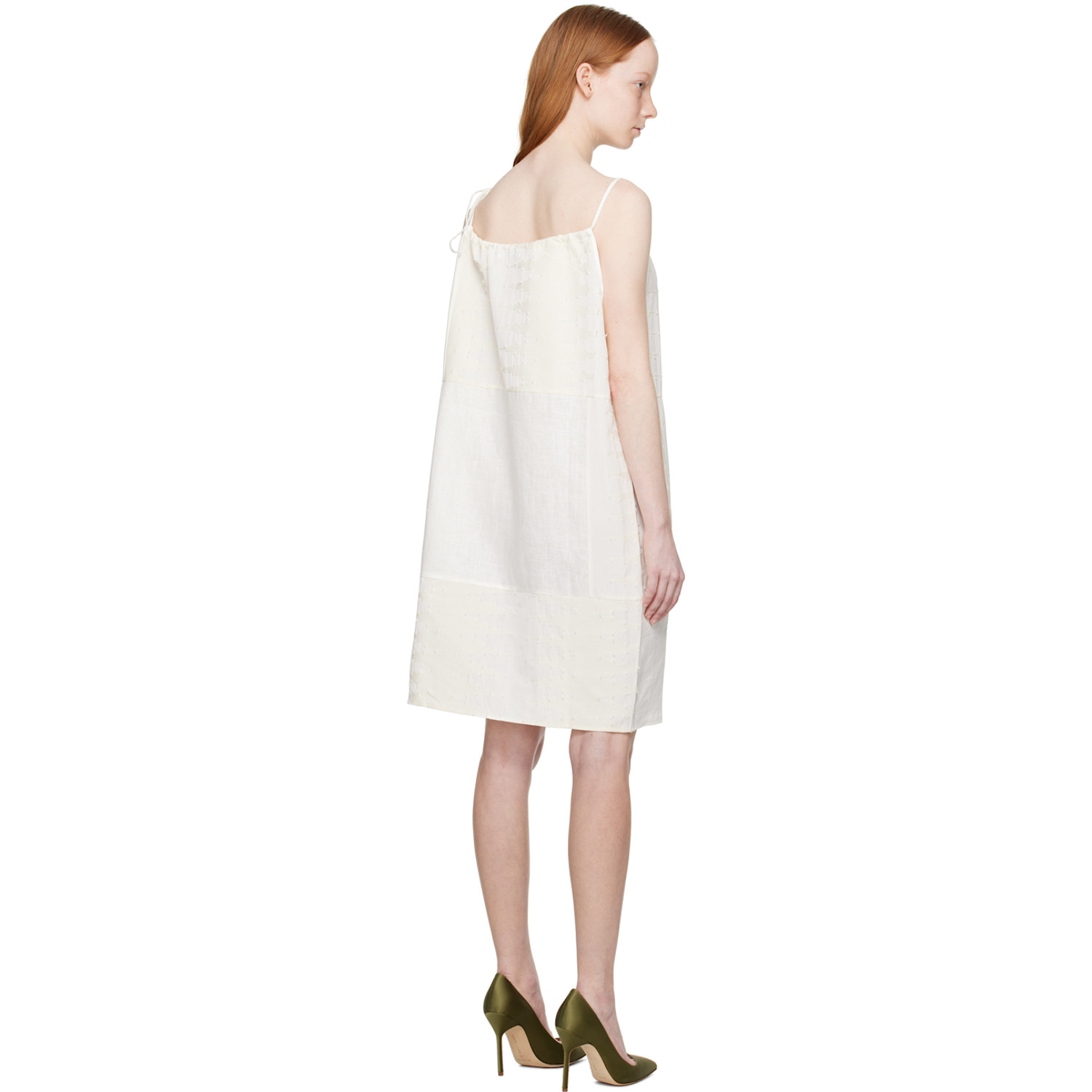  Wynn Hamlyn Off-white Patchwork Minidress 