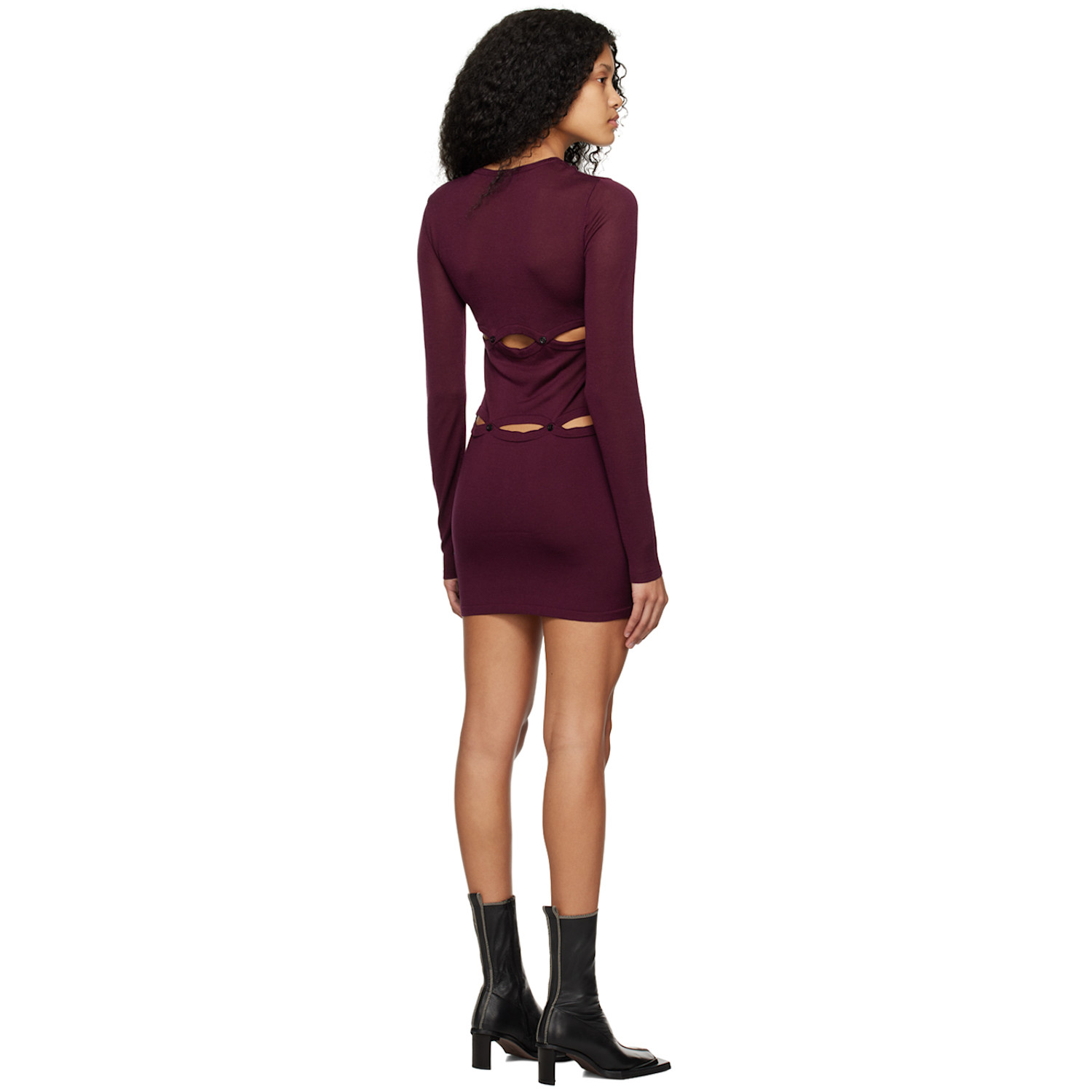  Wynn Hamlyn Burgundy Laundry Minidress 