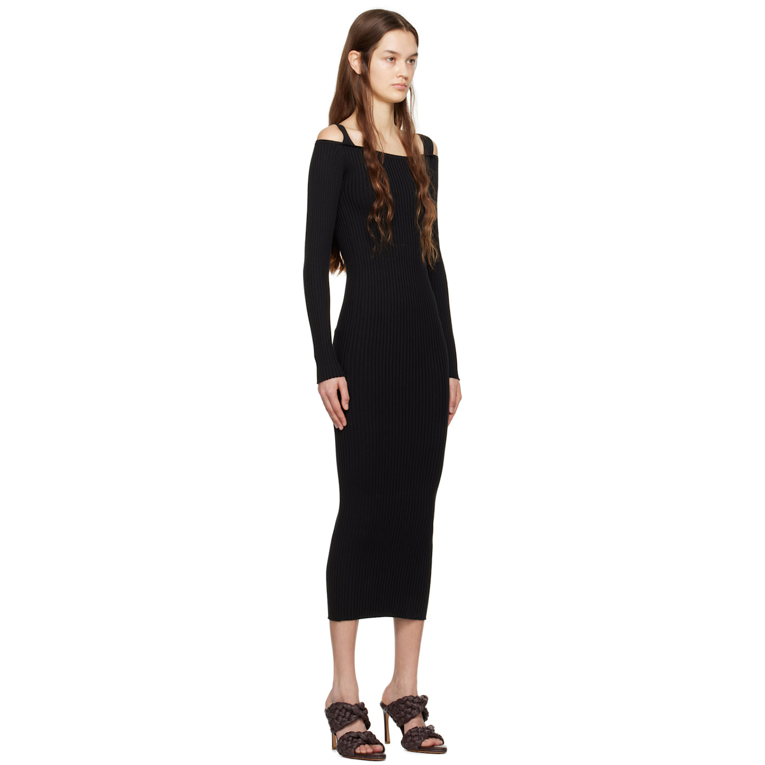  Wynn Hamlyn Black Luca Midi Dress 