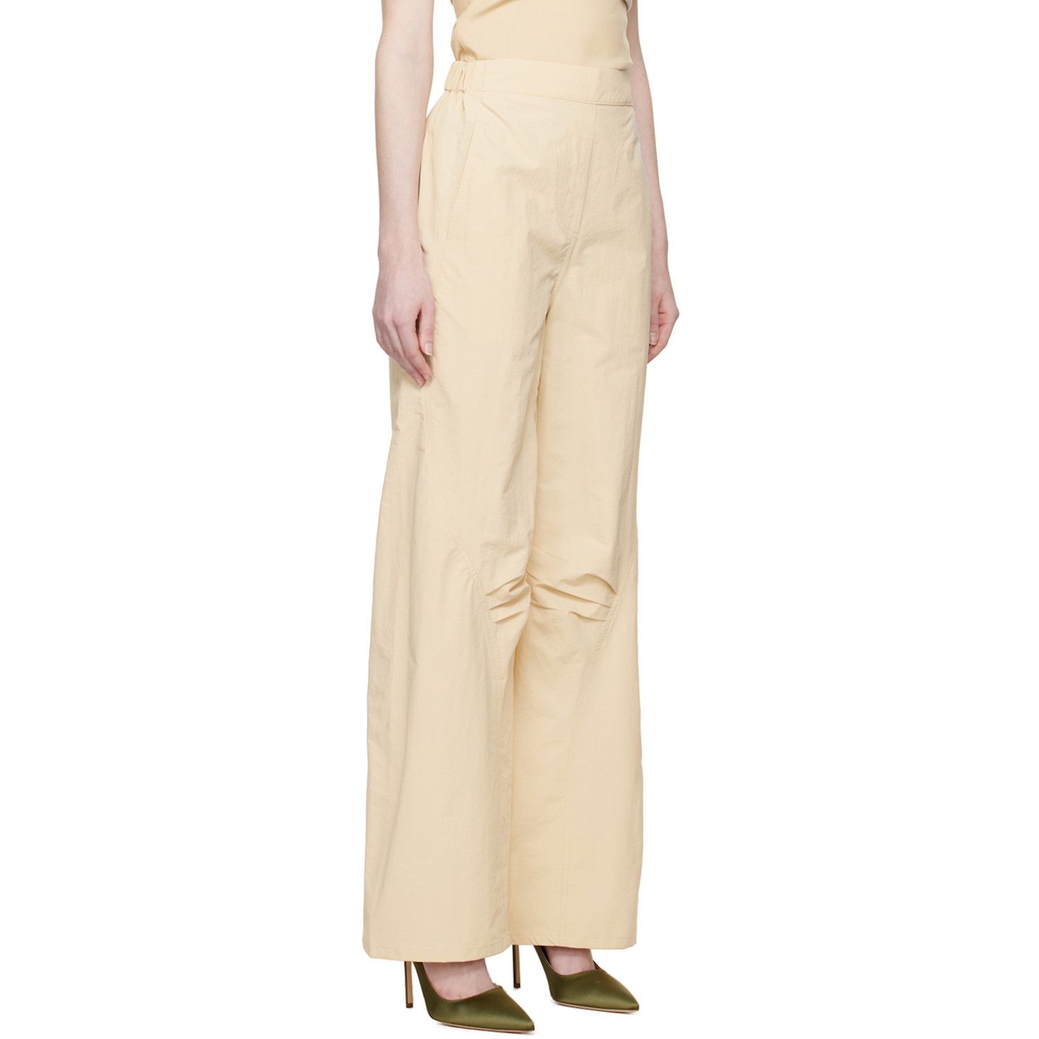  Wynn Hamlyn Beige Elasticized Trousers 