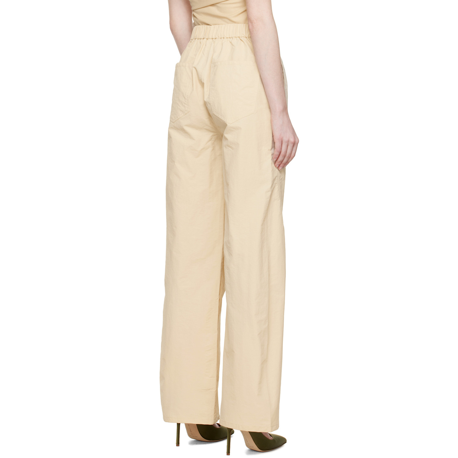  Wynn Hamlyn Beige Elasticized Trousers 