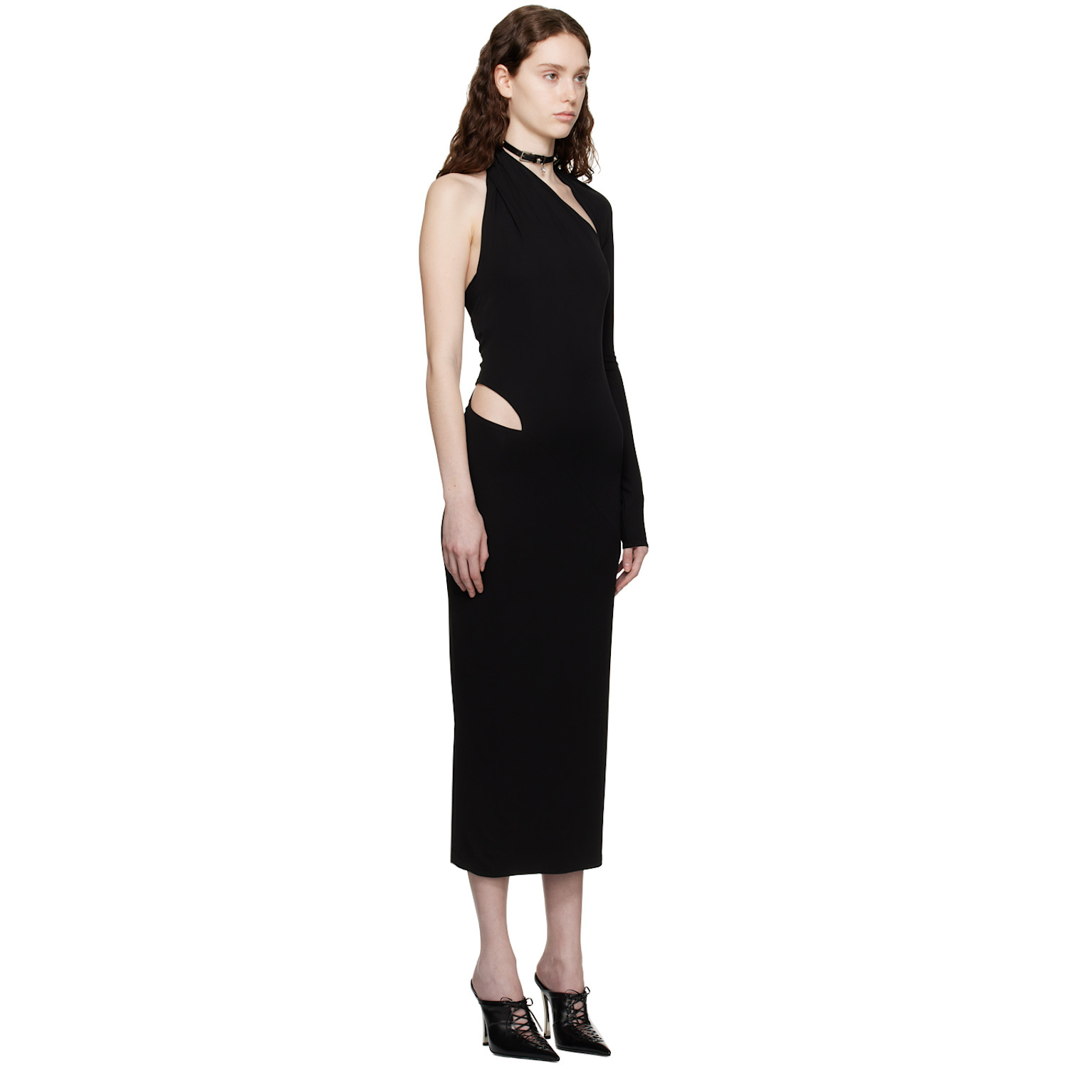  Versace Black Cutout Midi Dress 