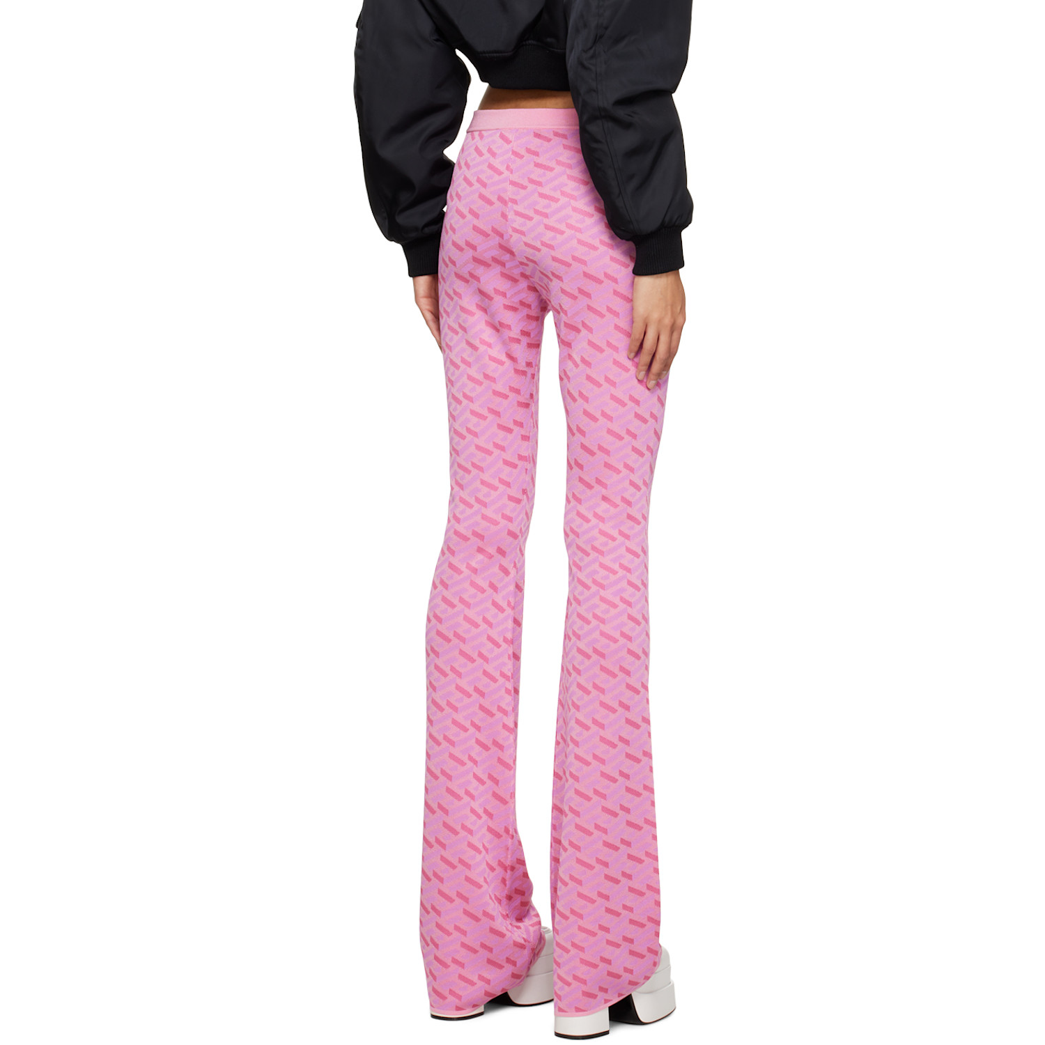  Versace Pink 'la Greca' Lounge Pants 