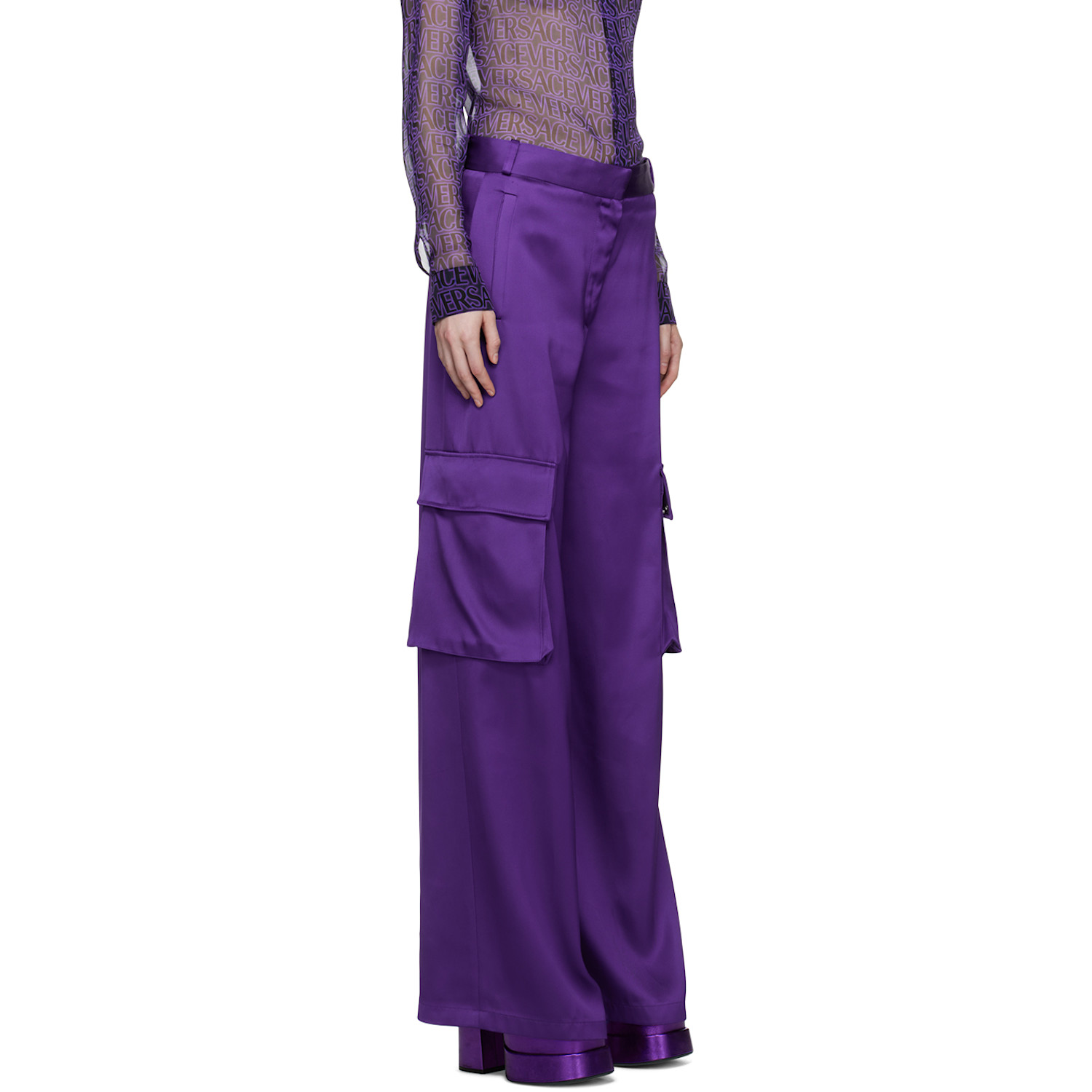  Versace Purple Wide-leg Trousers 