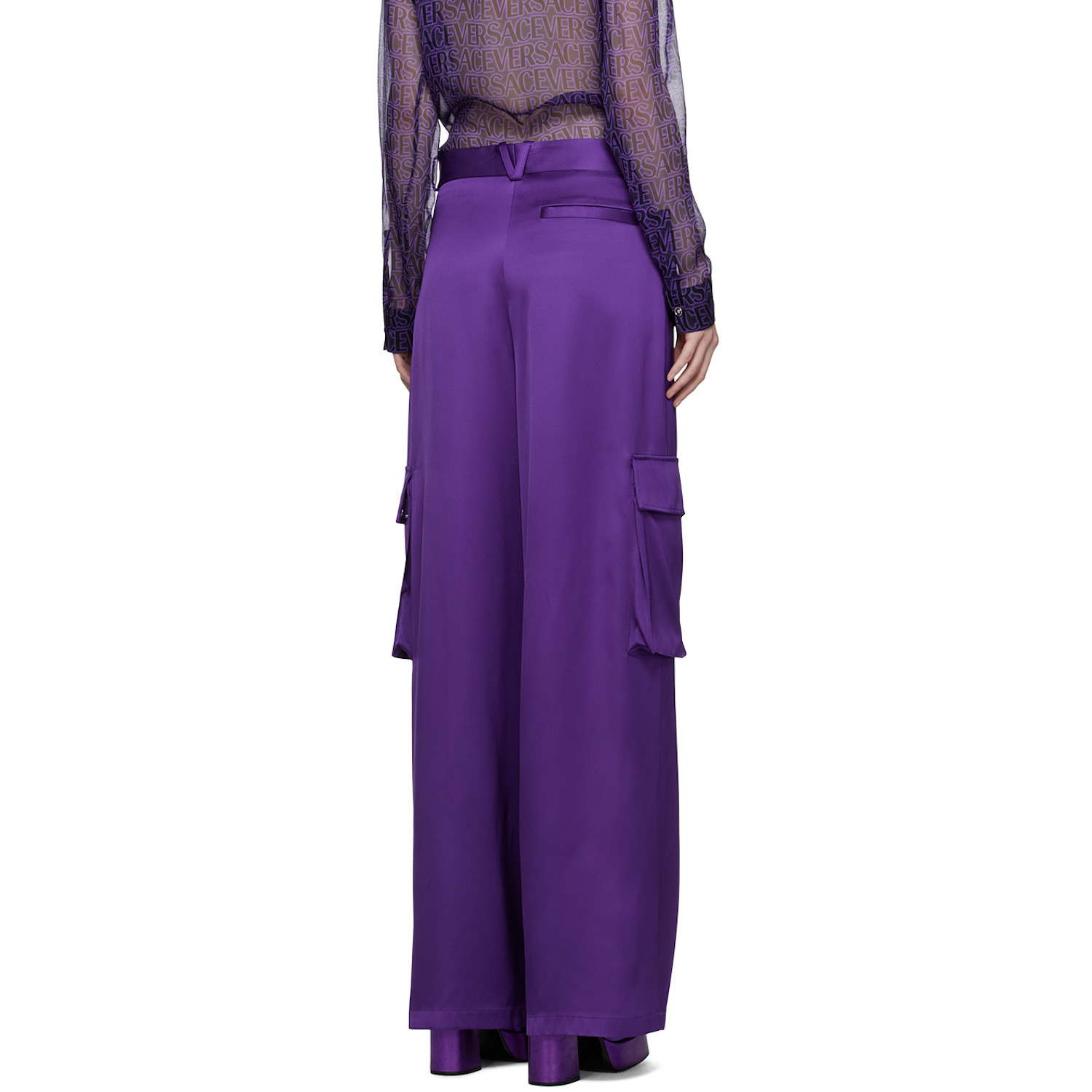  Versace Purple Wide-leg Trousers 