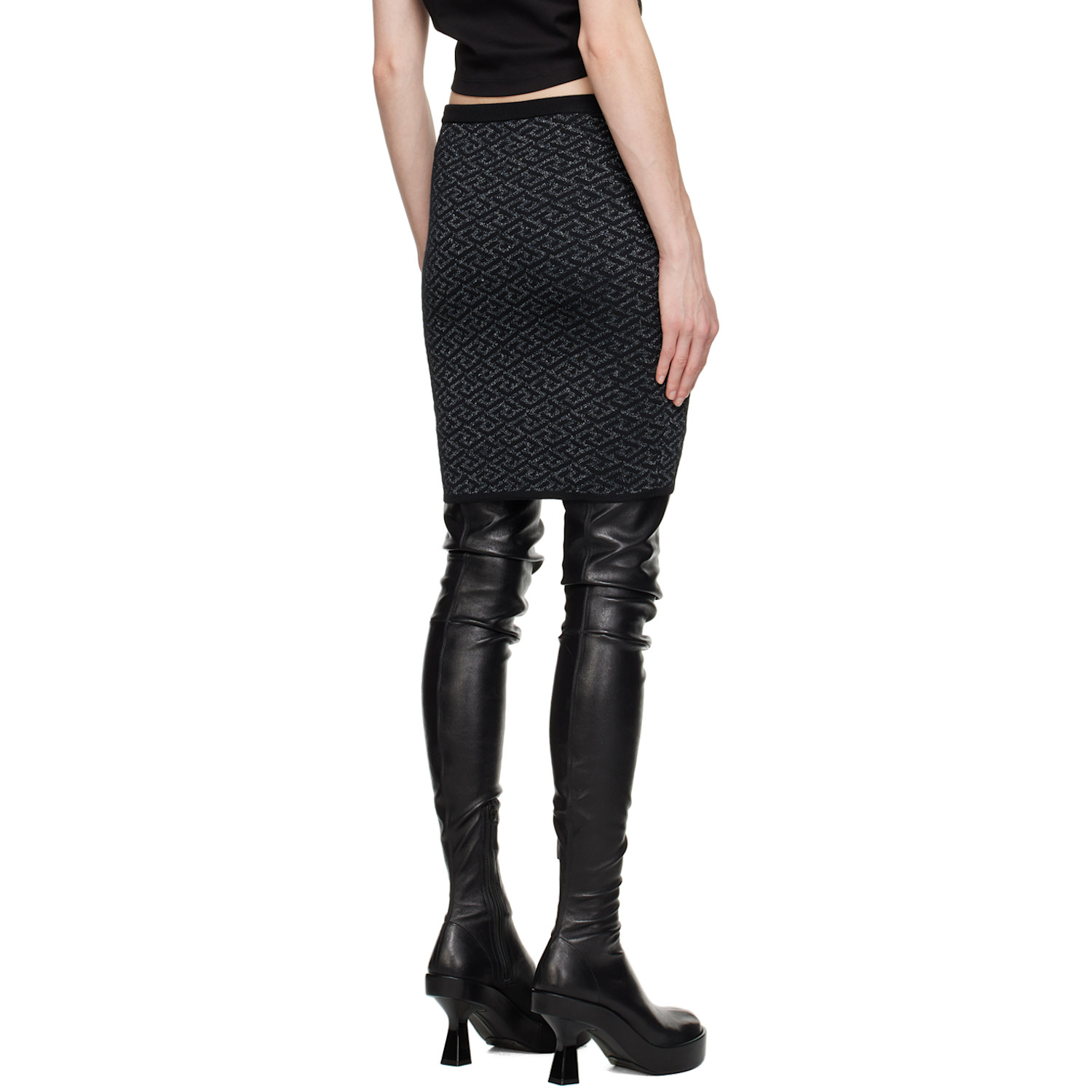  Versace Black 'la Greca Medusa' Miniskirt 