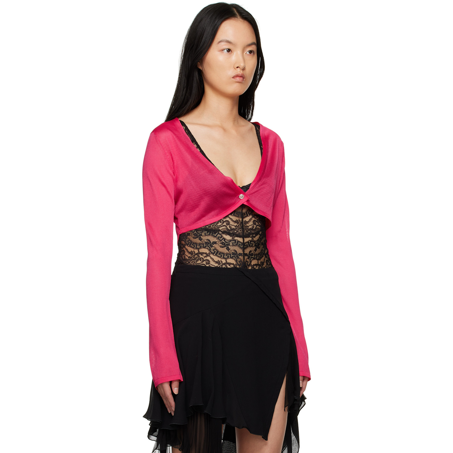  Versace Pink Button Cardigan 