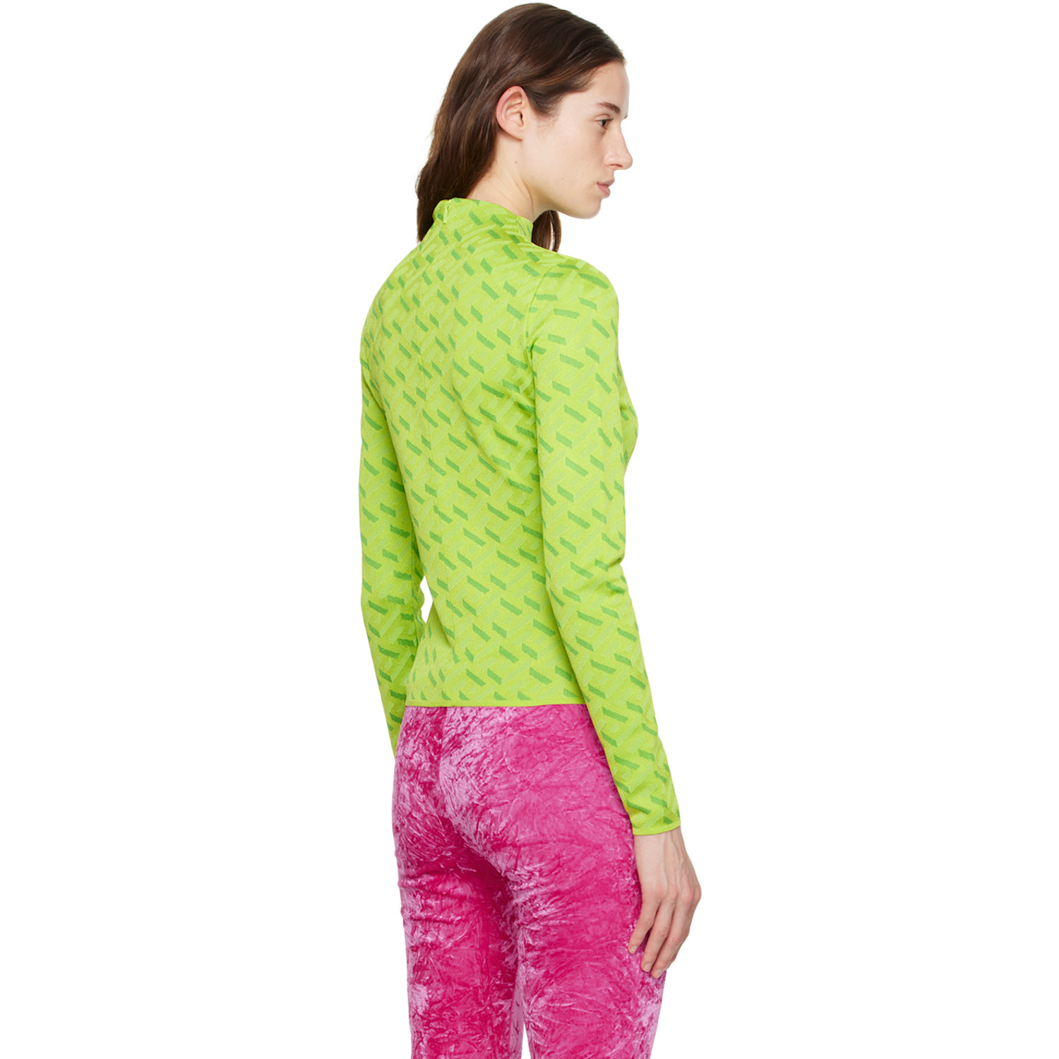  Versace Green La Greca Sweater 