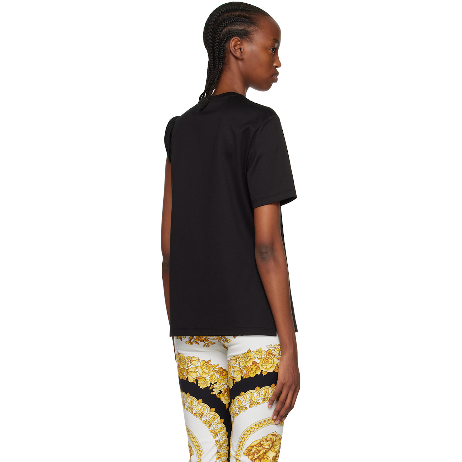  Versace Black 'goddess' Rolled T-shirt 
