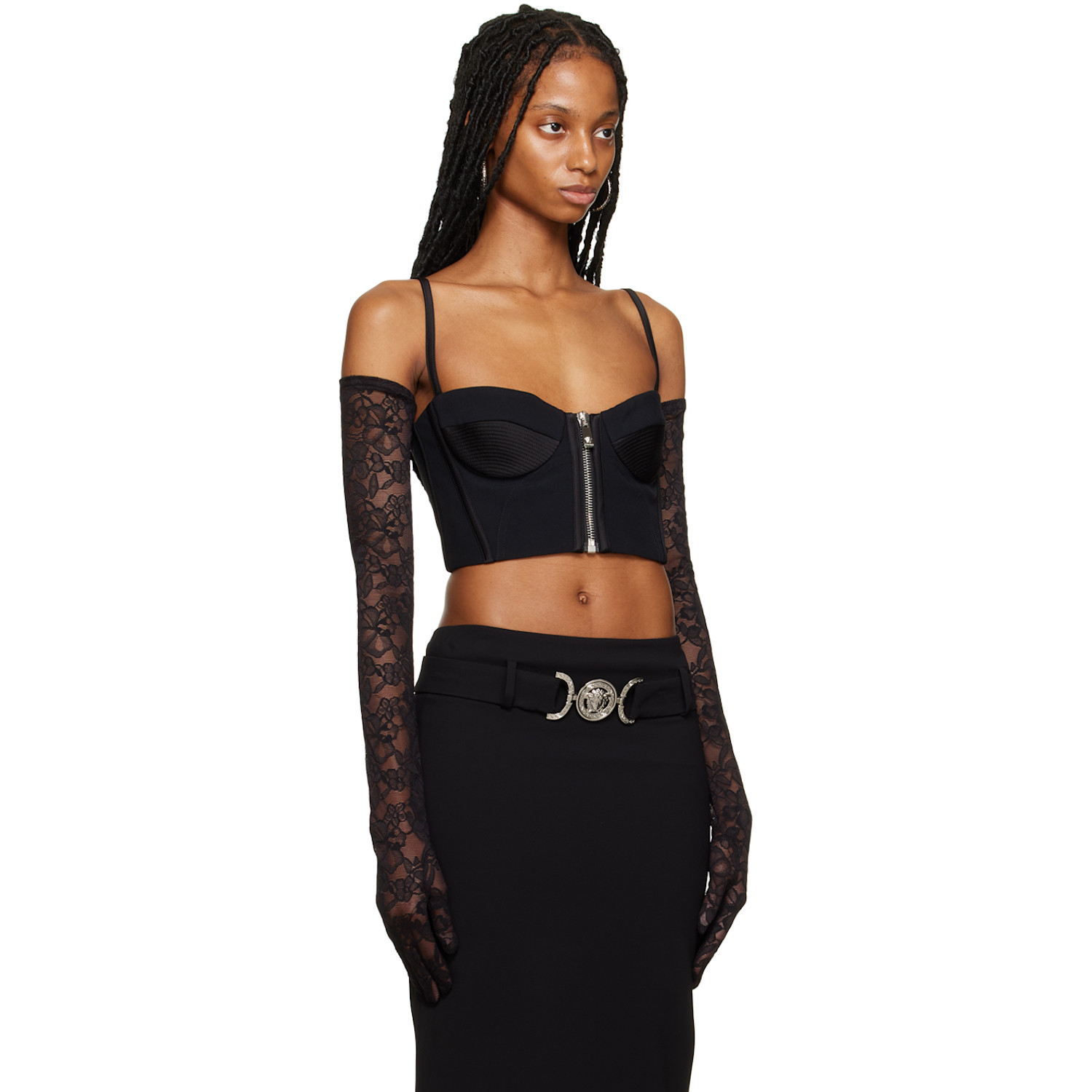  Versace Black Zip Bra 