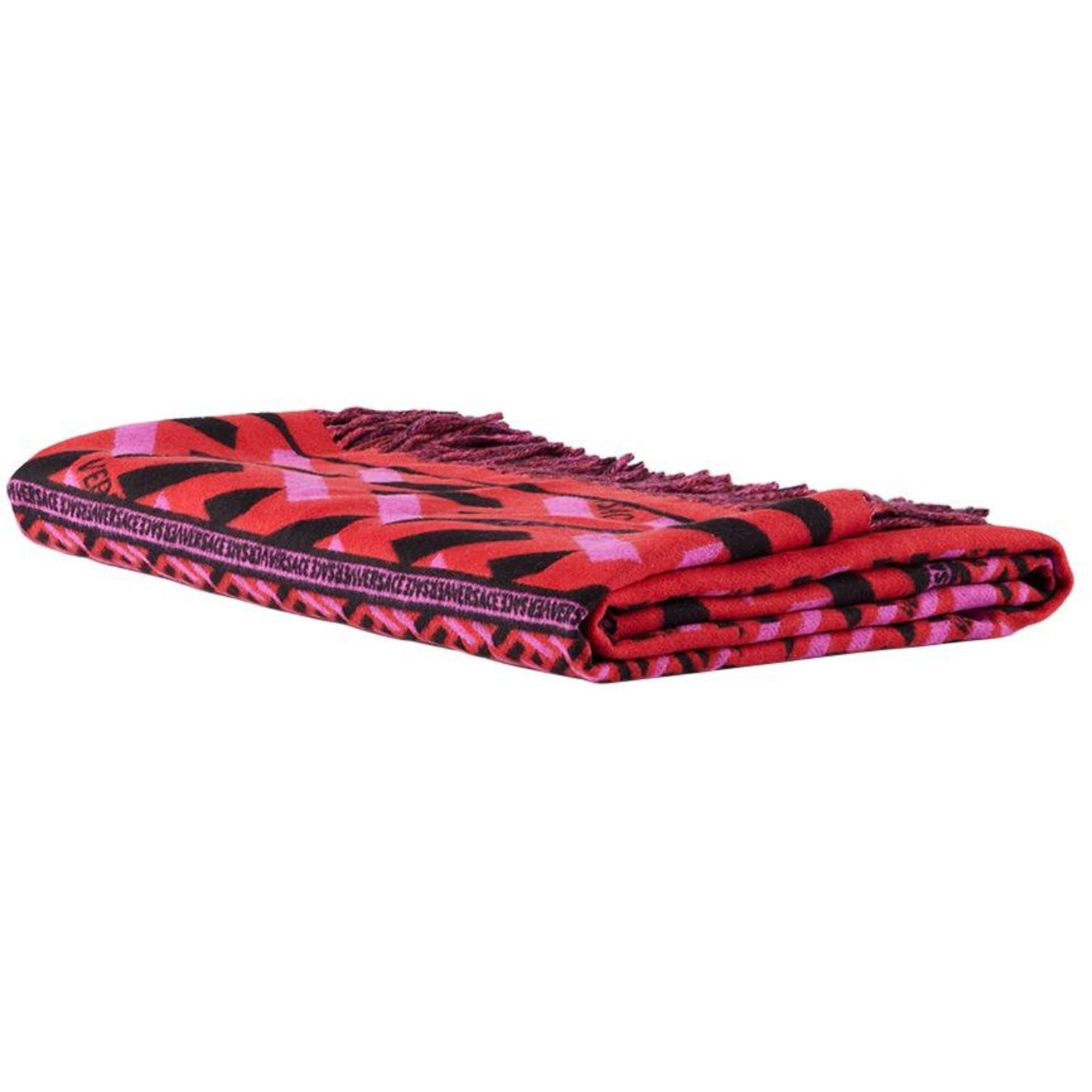  Versace Red & Pink Greca Signature Throw 