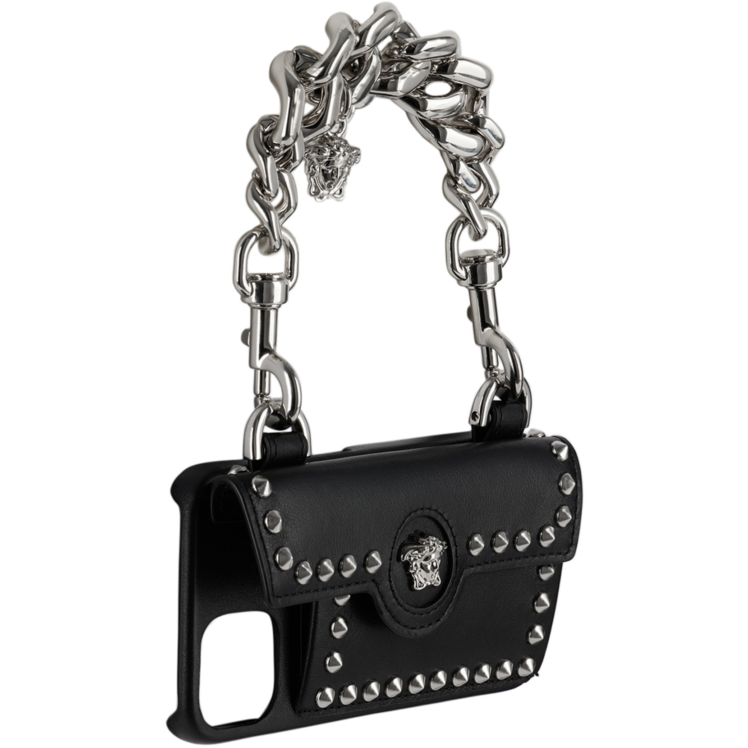  Versace Black Medusa Chain Iphone 13 Pro Case 