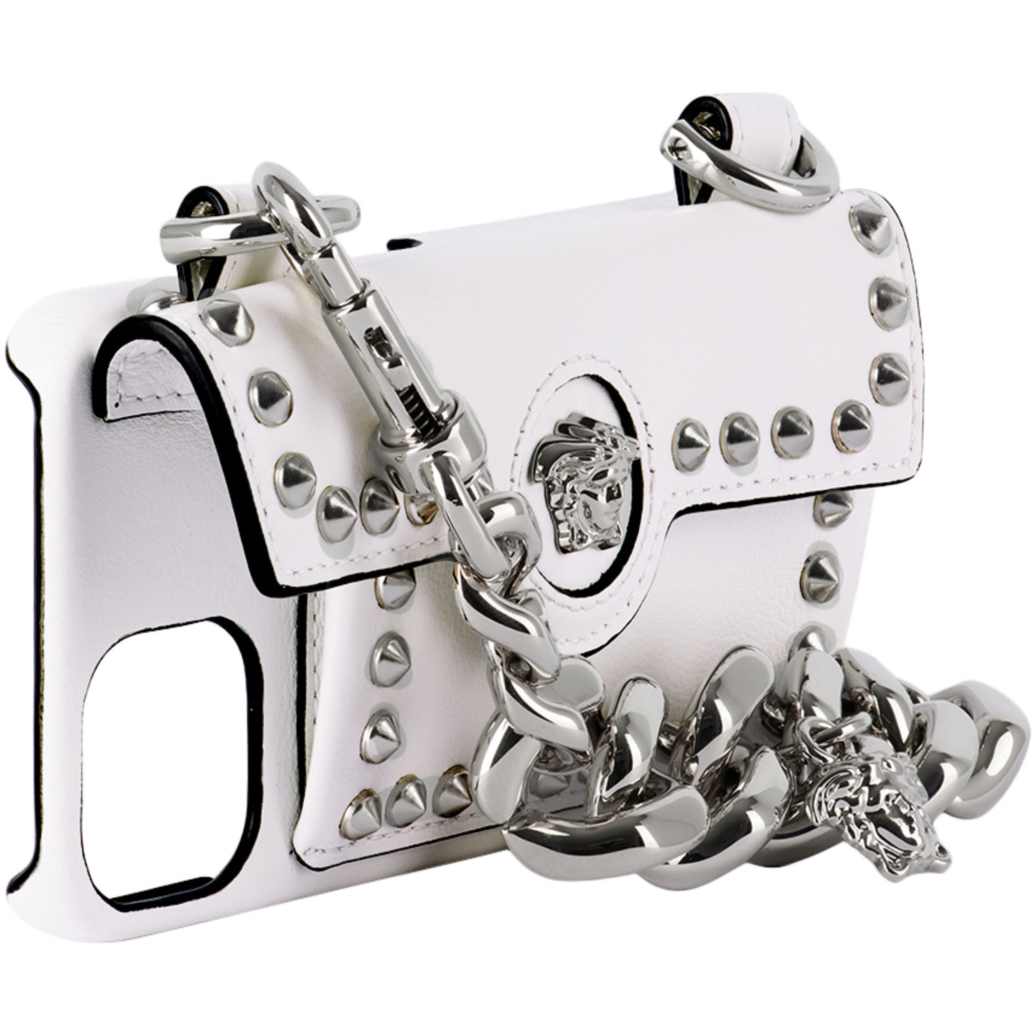  Versace White Medusa Chain Iphone 13 Pro Case 
