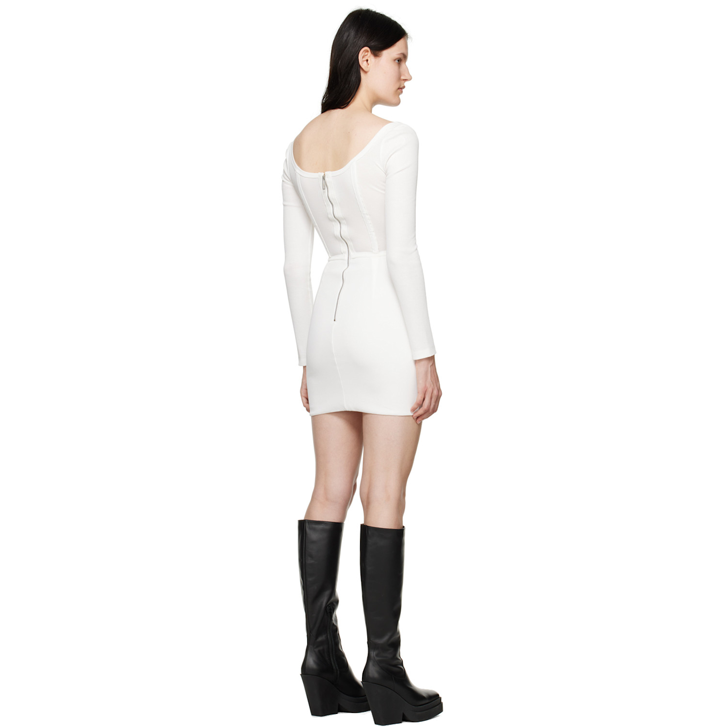  Dion Lee White Rib Corset Minidress 