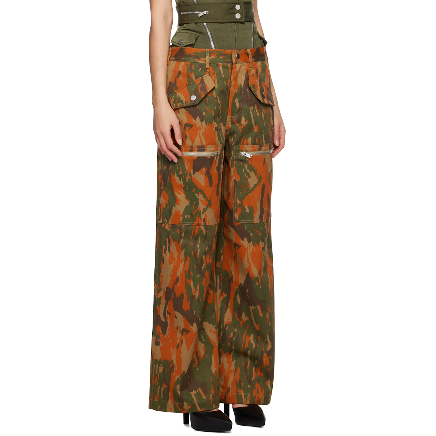  Dion Lee Brown Slouchy Pocket Trousers 