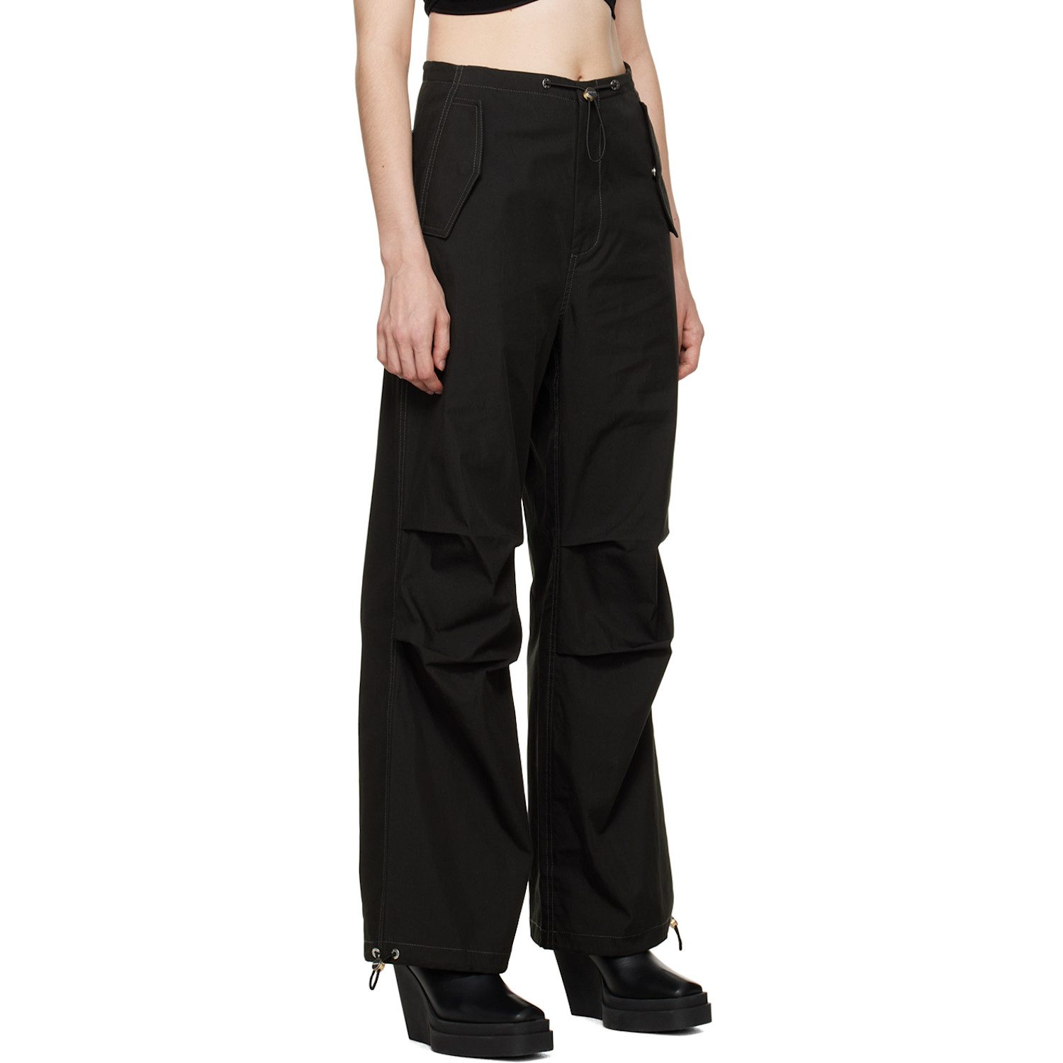  Dion Lee Black Toggle Parachute Trousers 