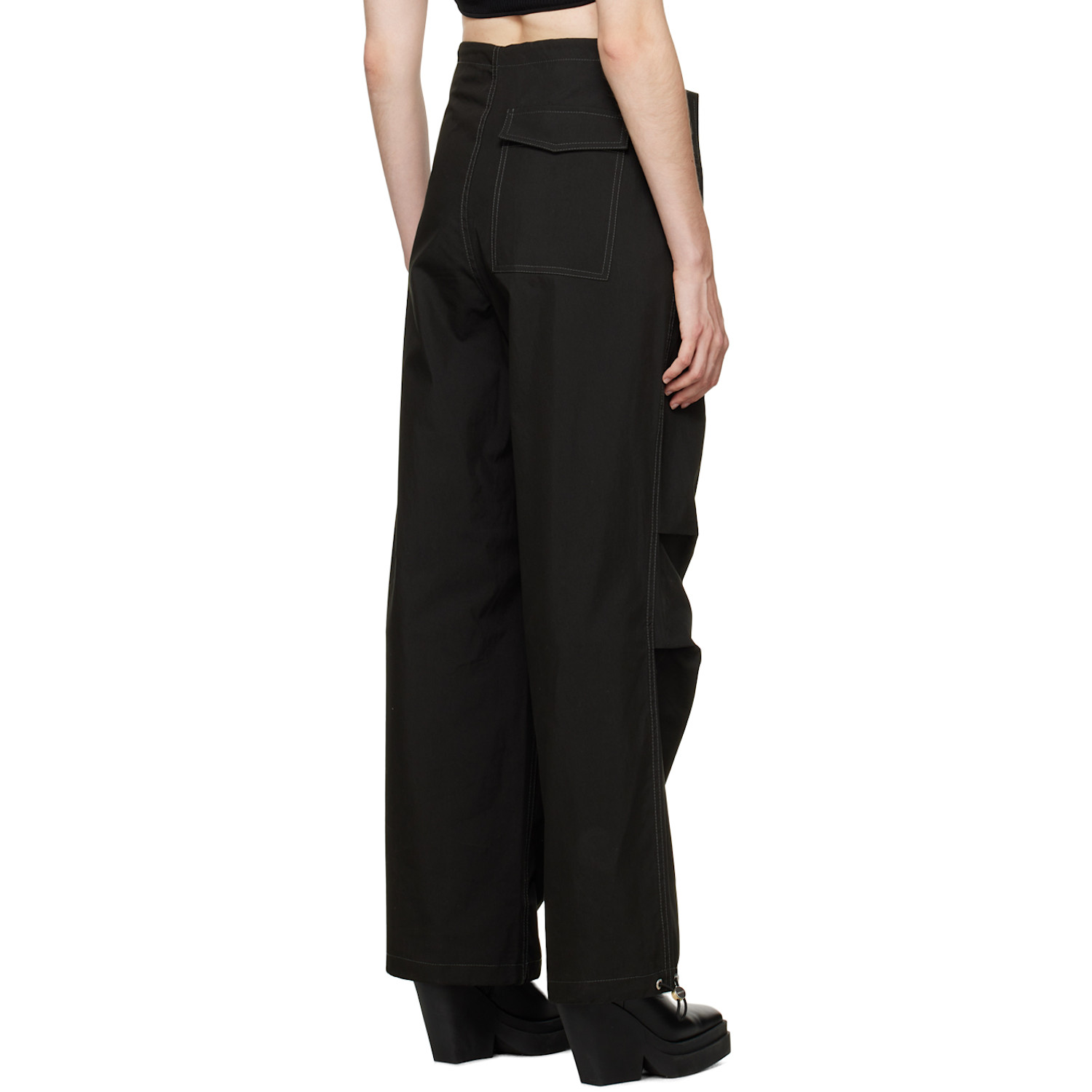  Dion Lee Black Toggle Parachute Trousers 