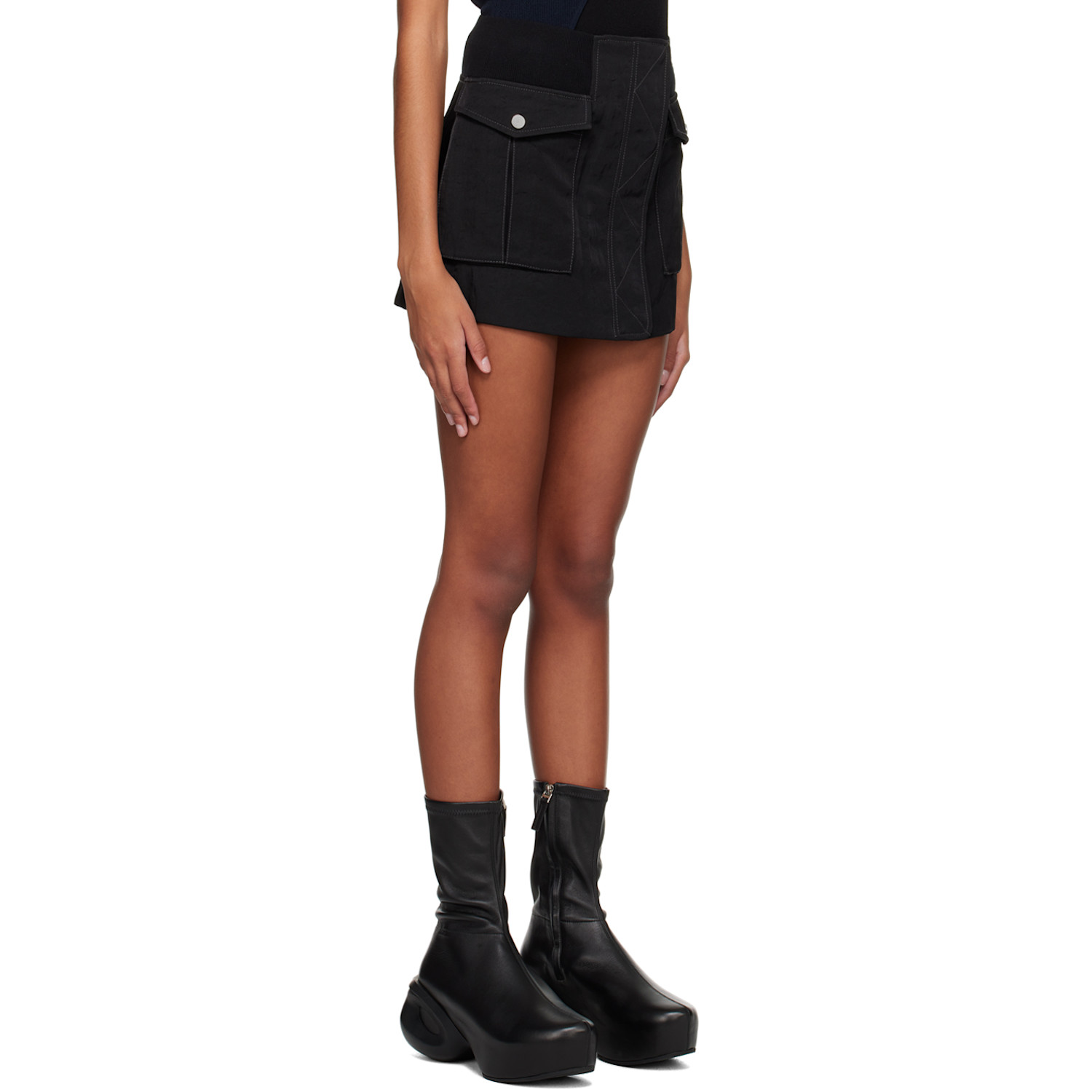  Dion Lee Black Bomber Miniskirt 