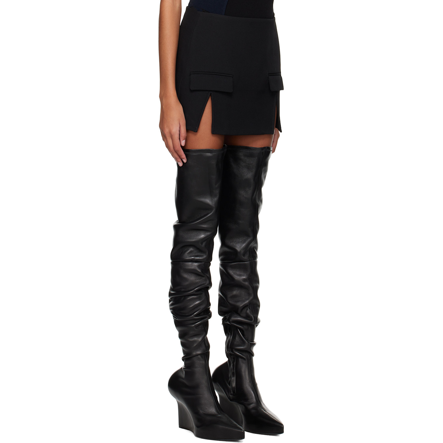  Dion Lee Black Split Hem Miniskirt 