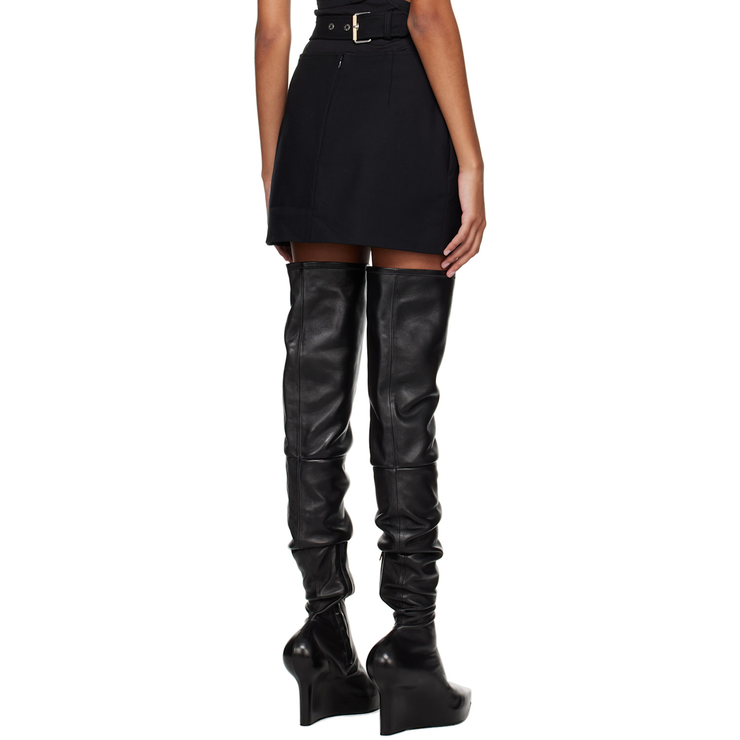  Dion Lee Black Y Front Buckle Miniskirt 