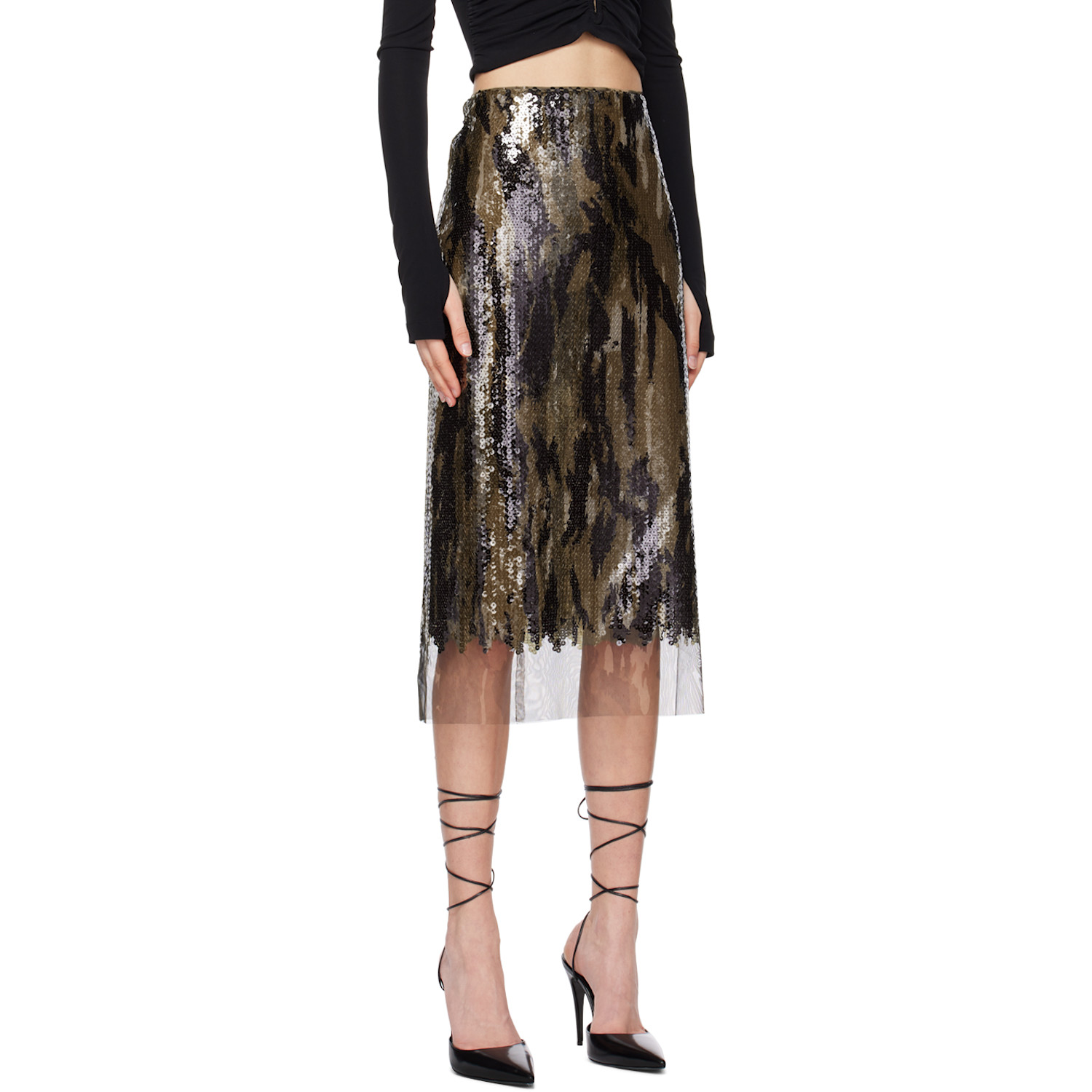  Dion Lee Brown Horizon Midi Skirt 