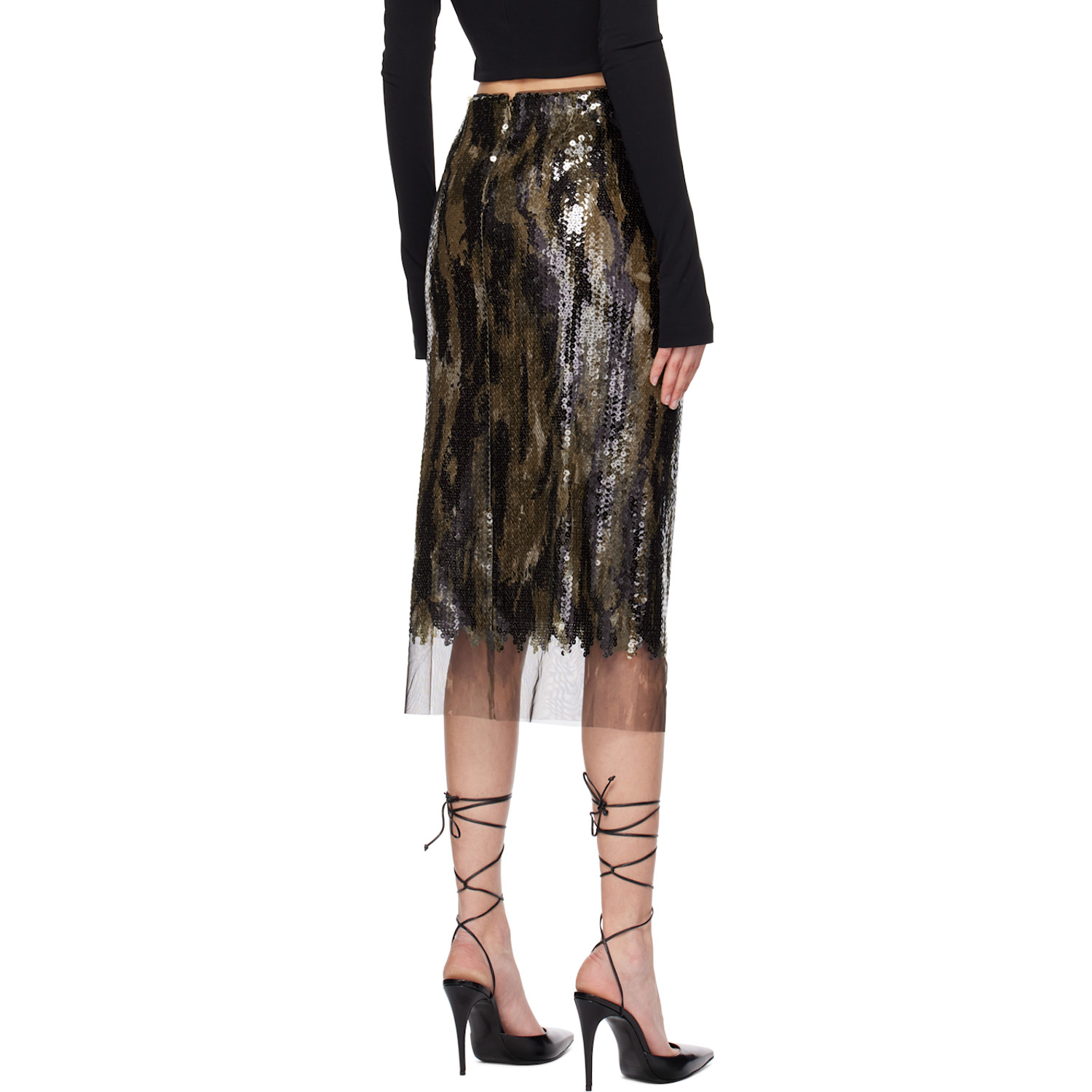  Dion Lee Brown Horizon Midi Skirt 