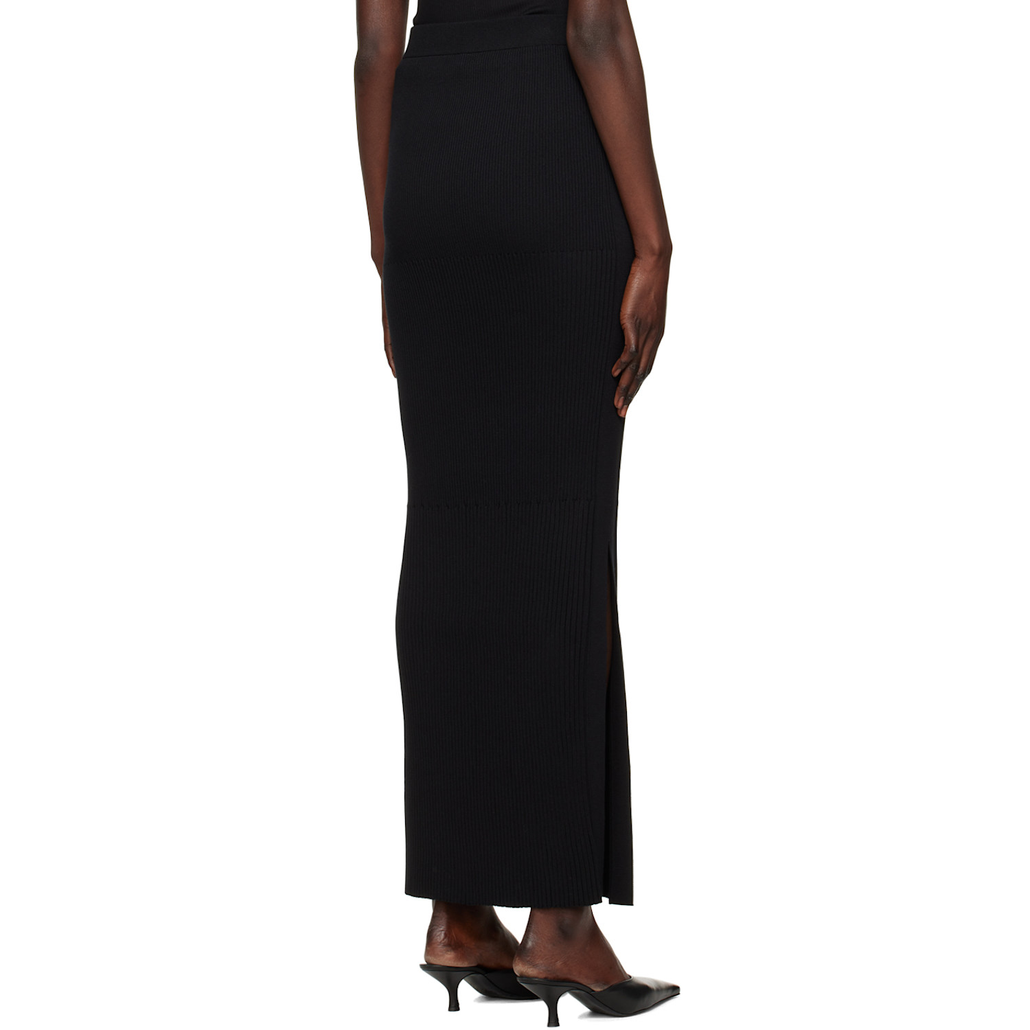  Dion Lee Black Gradient Rib Maxi Skirt 