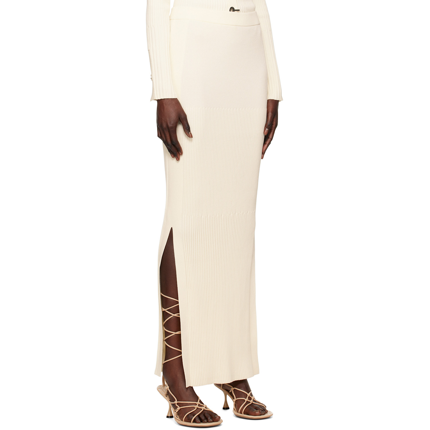  Dion Lee Off-white Gradient Rib Maxi Skirt 