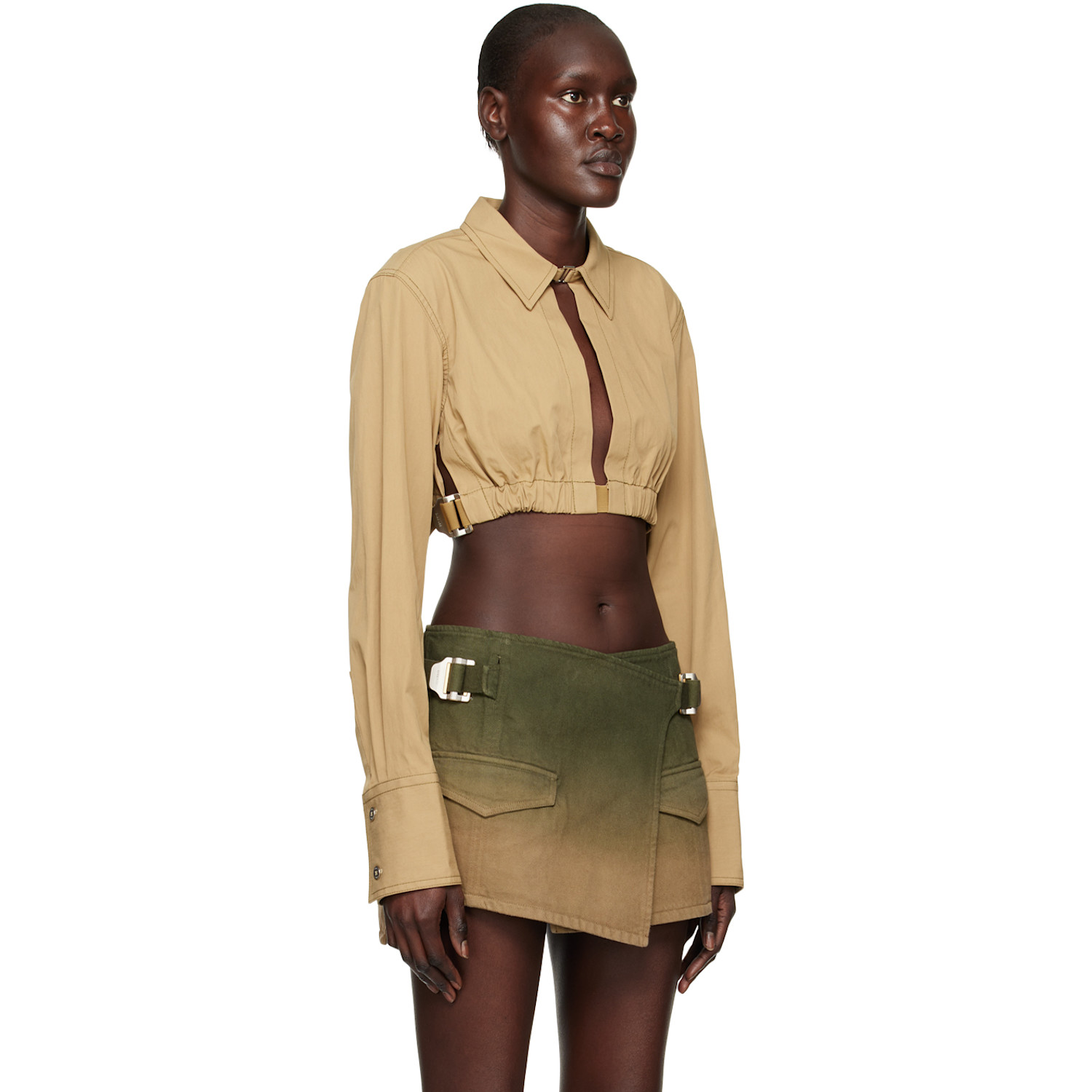  Dion Lee Khaki Safety Slider Shirt 