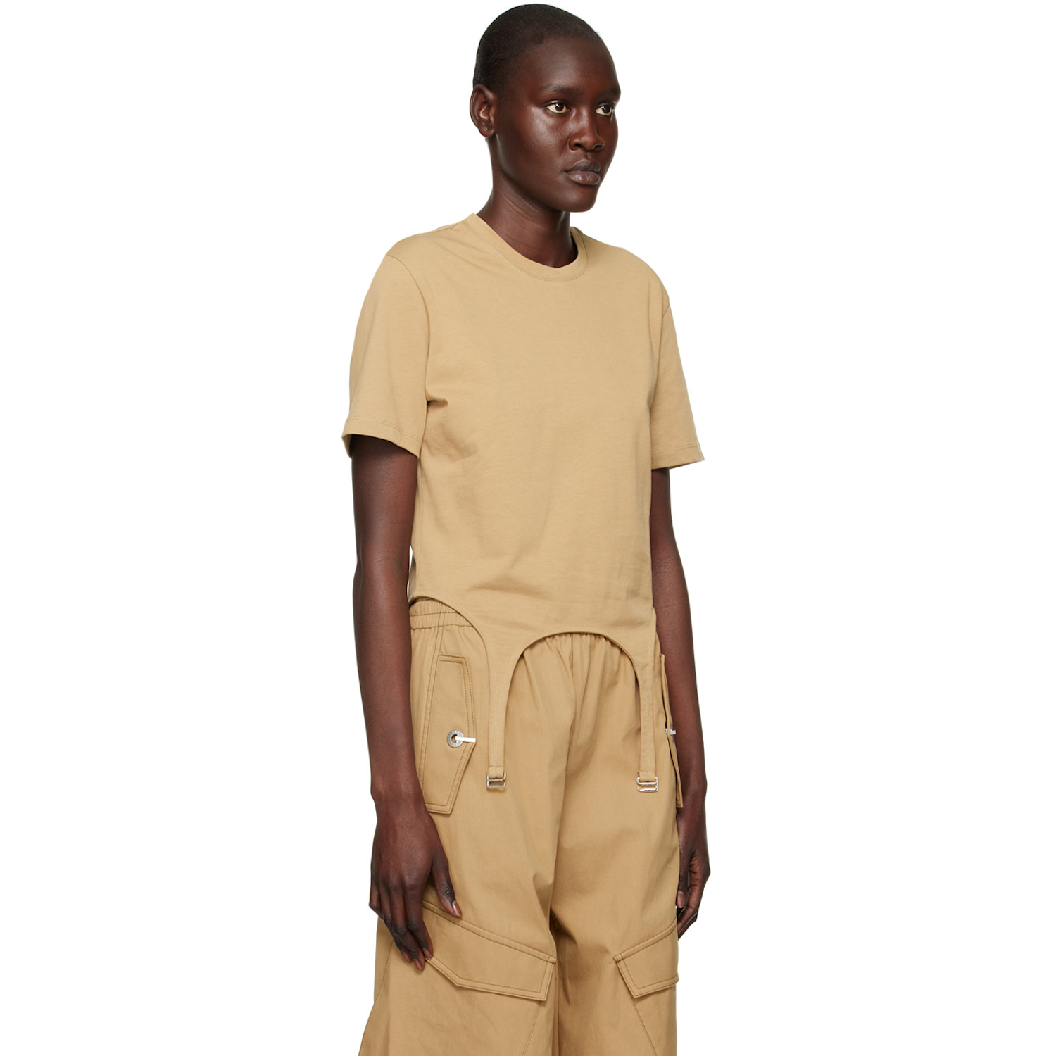  Dion Lee Khaki Garter T-shirt 