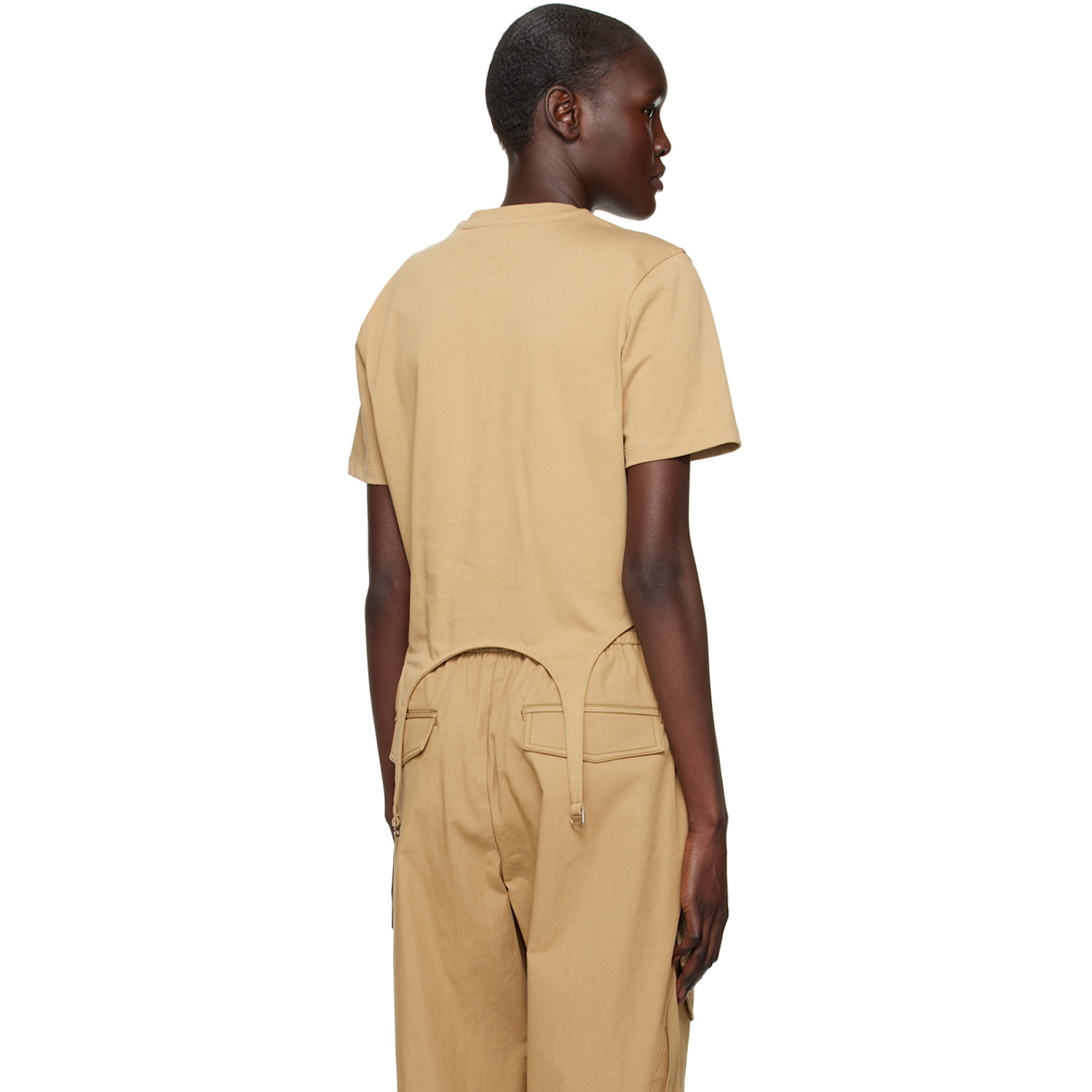  Dion Lee Khaki Garter T-shirt 
